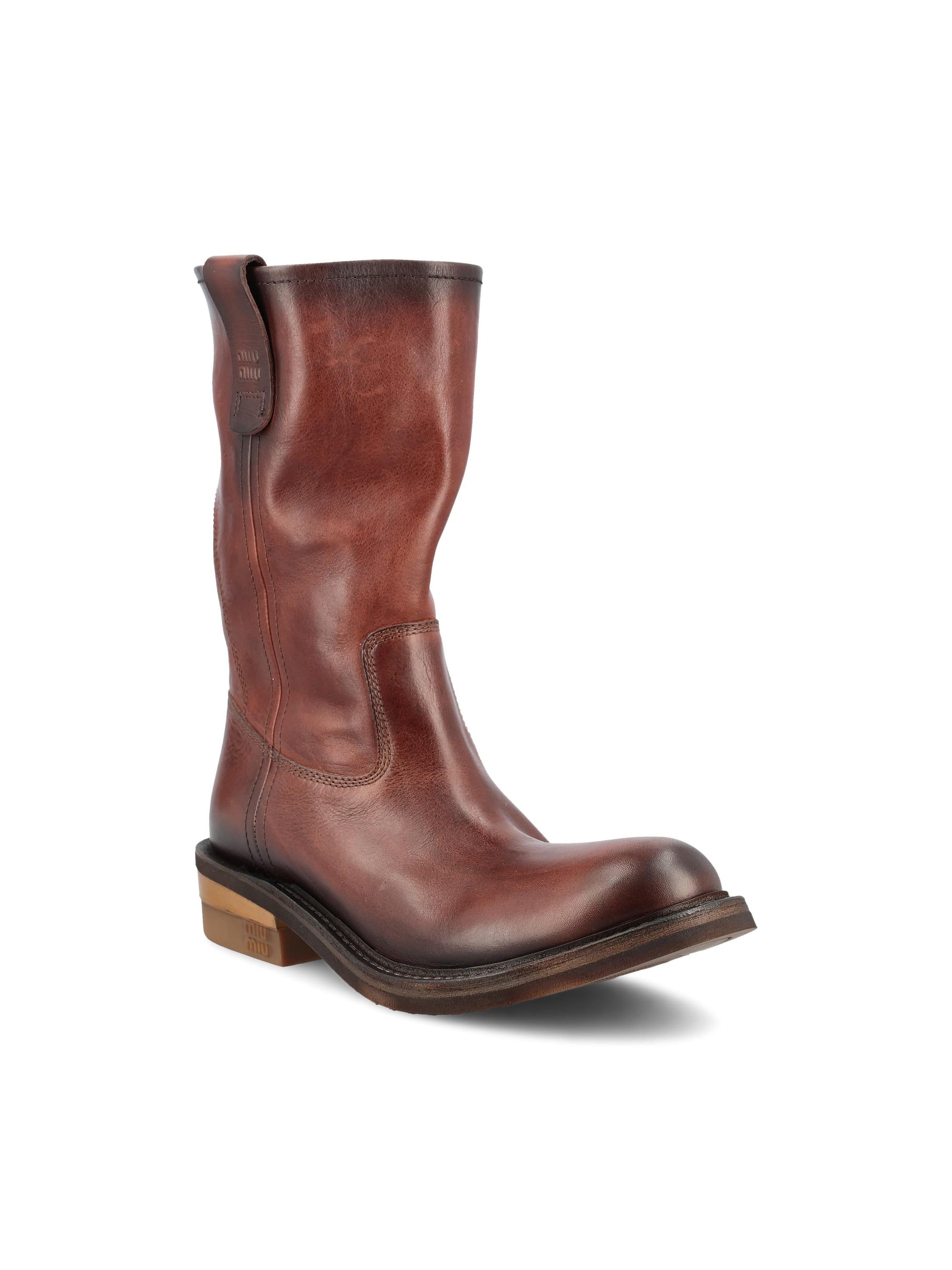 Оригінальна Foule Leather Ankle Boots Miu miu – вид ззаду
