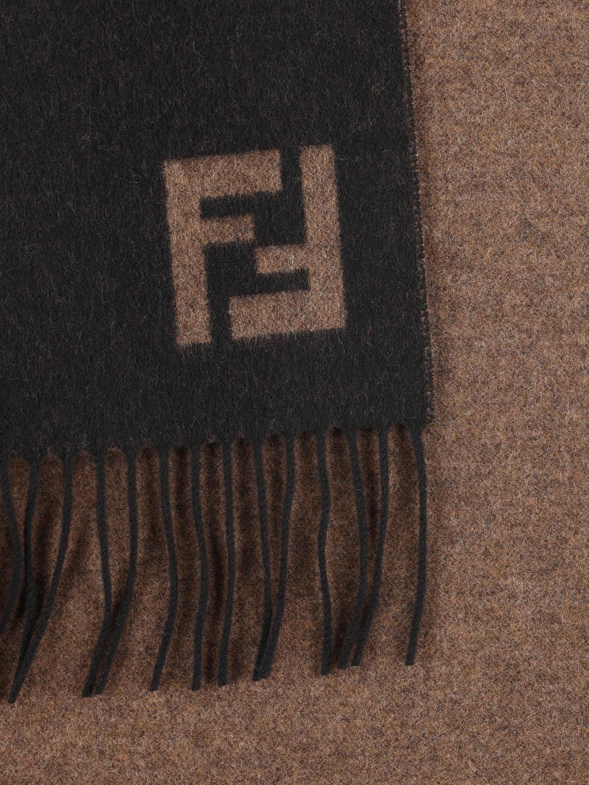 Wool And Cashmere Scarf Fendi – Гарантія оригінальності – вид ззаду