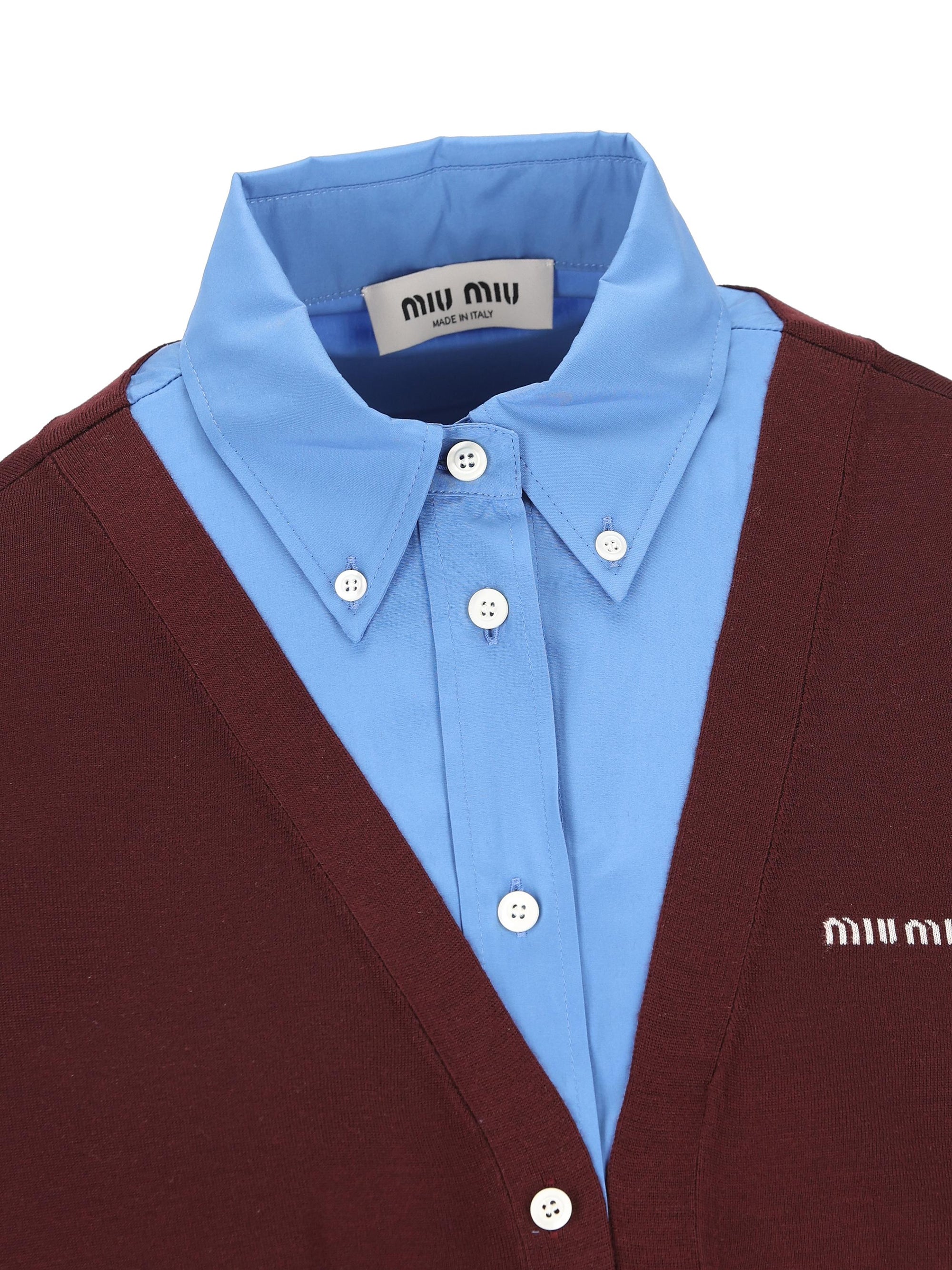 Cashmere And Poplin Shirt Miu miu оригінал – Купити в Україні – детальний вид