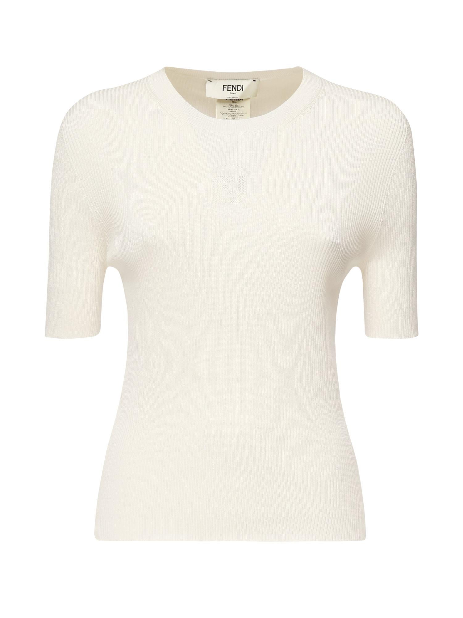 Maglia In Seta E Cotone Con Logo Fendi оригінал – Купити в Україні – боковий вид