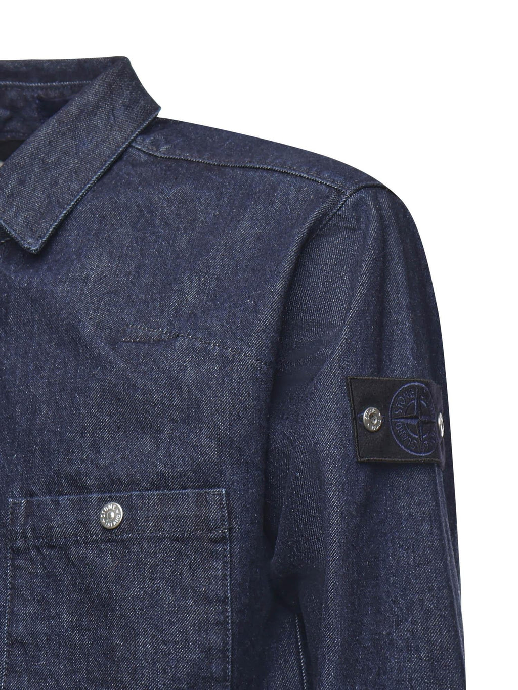 Overshirt In Denim Con Logo Stone island – Гарантія оригінальності – вид ззаду