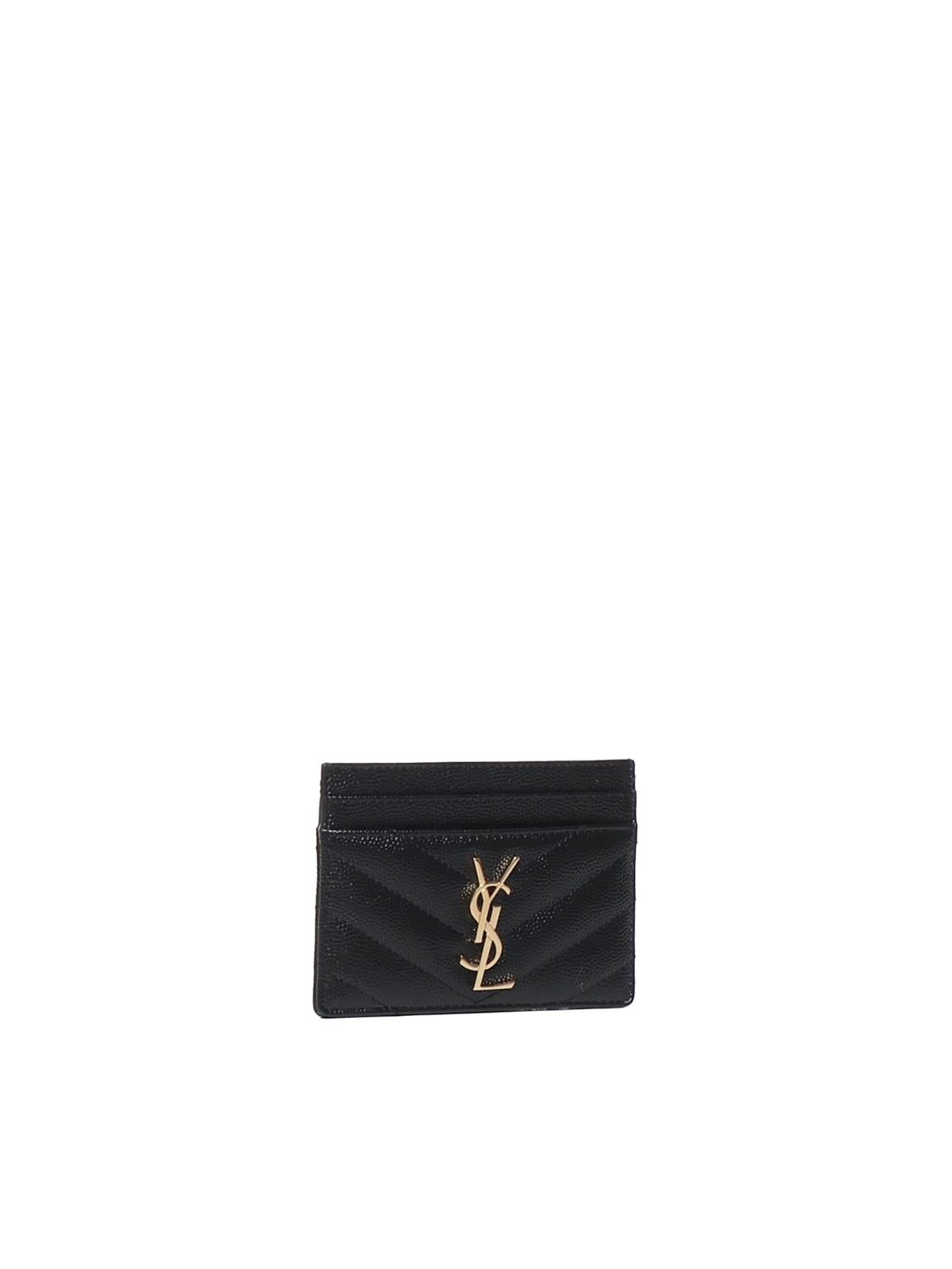 Portacarte Cassandre Matelassé Saint laurent оригінал – Купити в Україні – вид ззаду