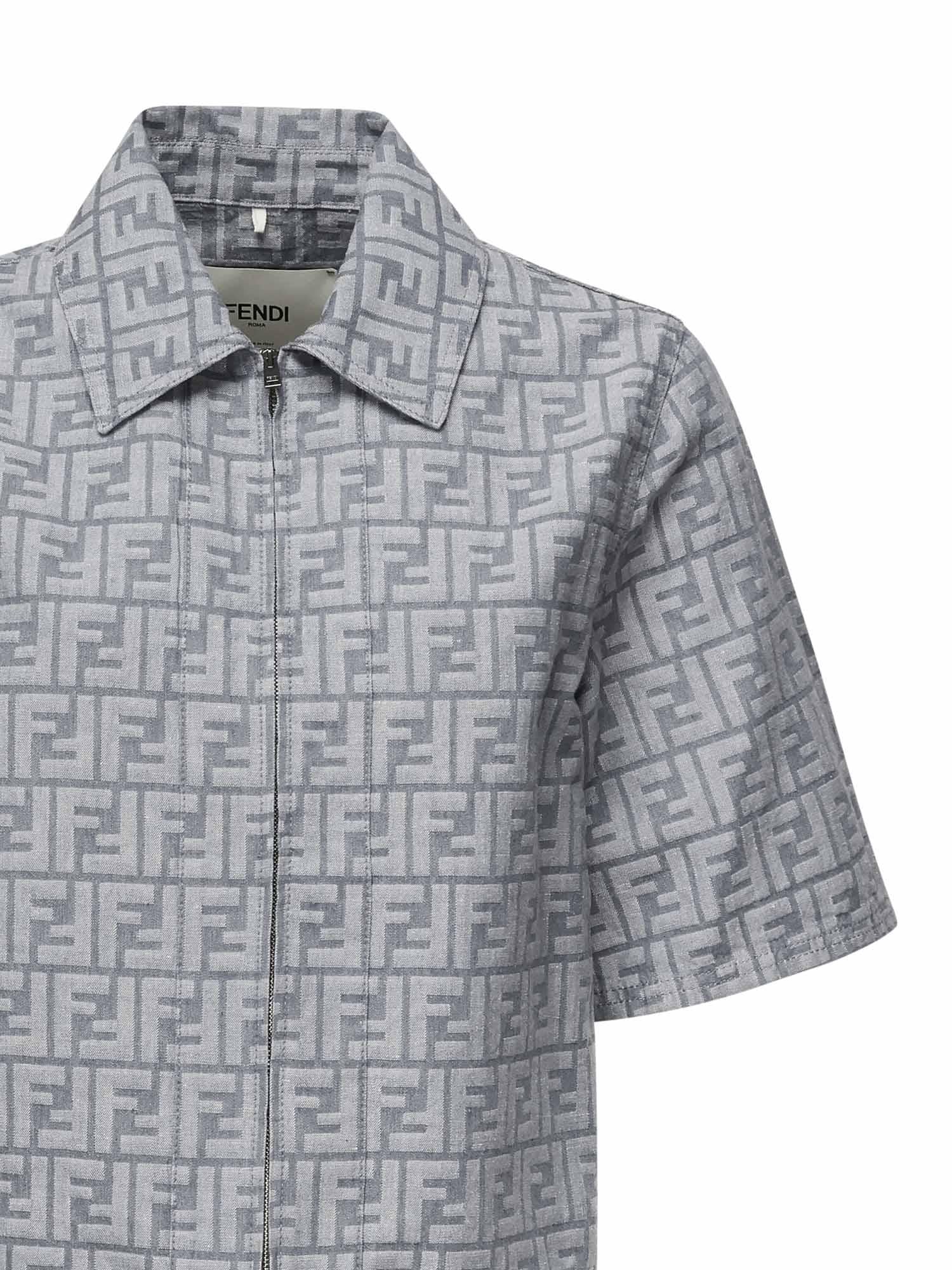 Giacca Cropped In Chambray Ff Jacquard Fendi оригінал – Купити в Україні – вид ззаду