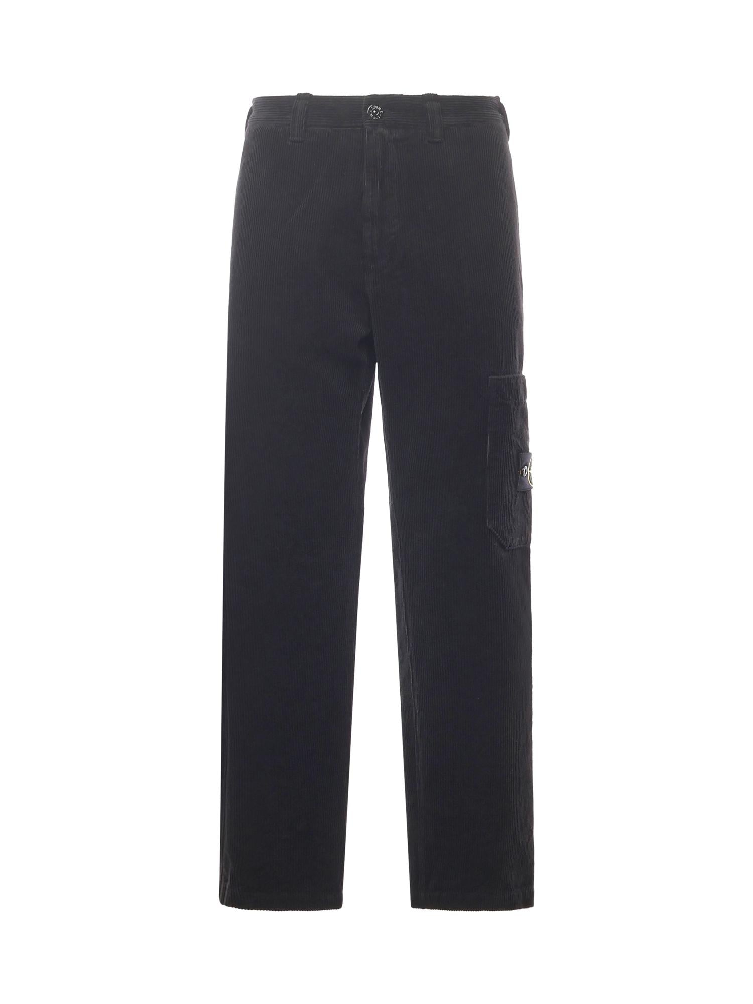 Оригінальна Pantalone In Velluto A Coste Con Logo Stone island – боковий вид