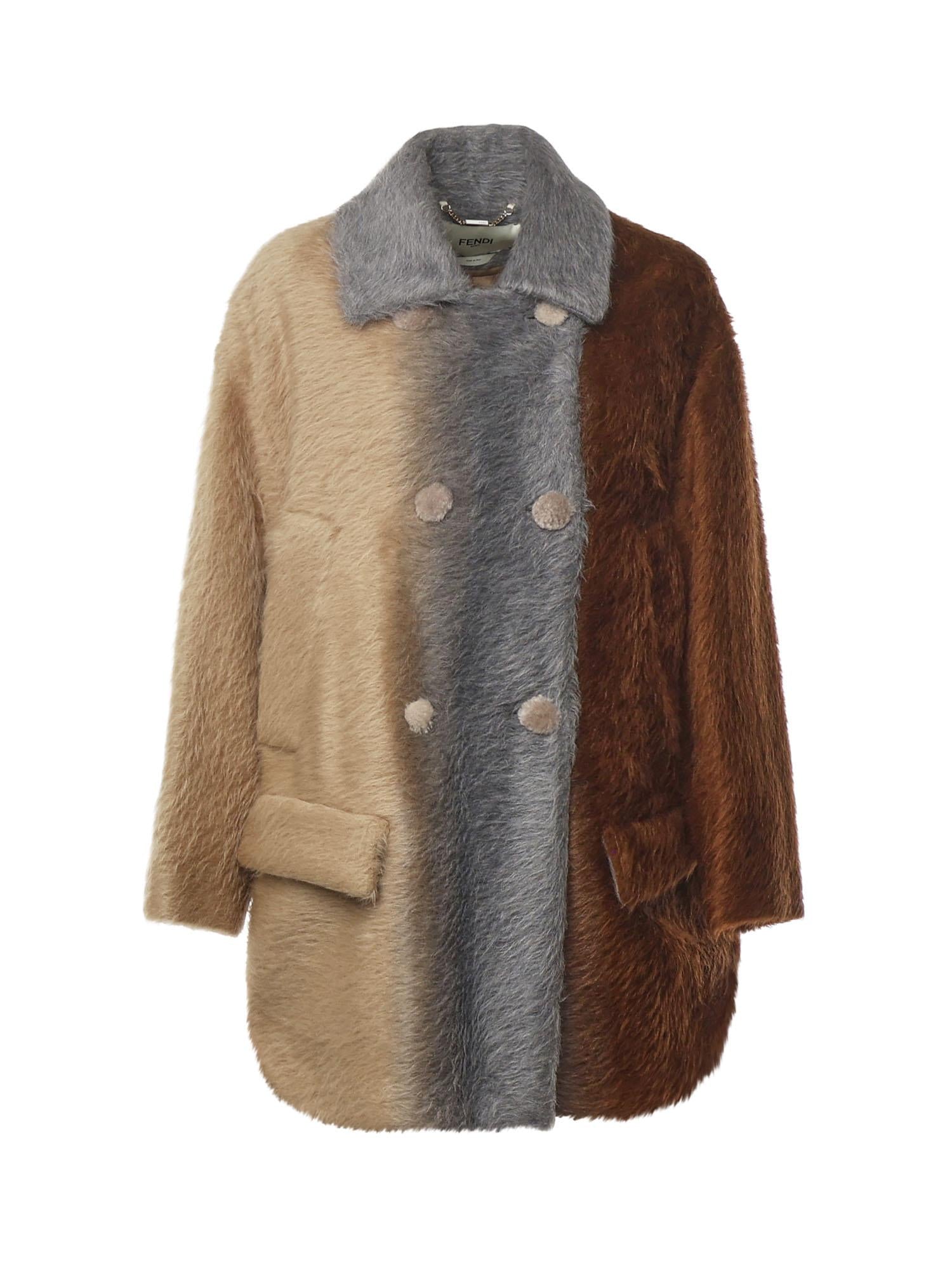 Cappotto Doppiopetto In Alpaca E Lana Fendi оригінал – Купити в Україні – боковий вид