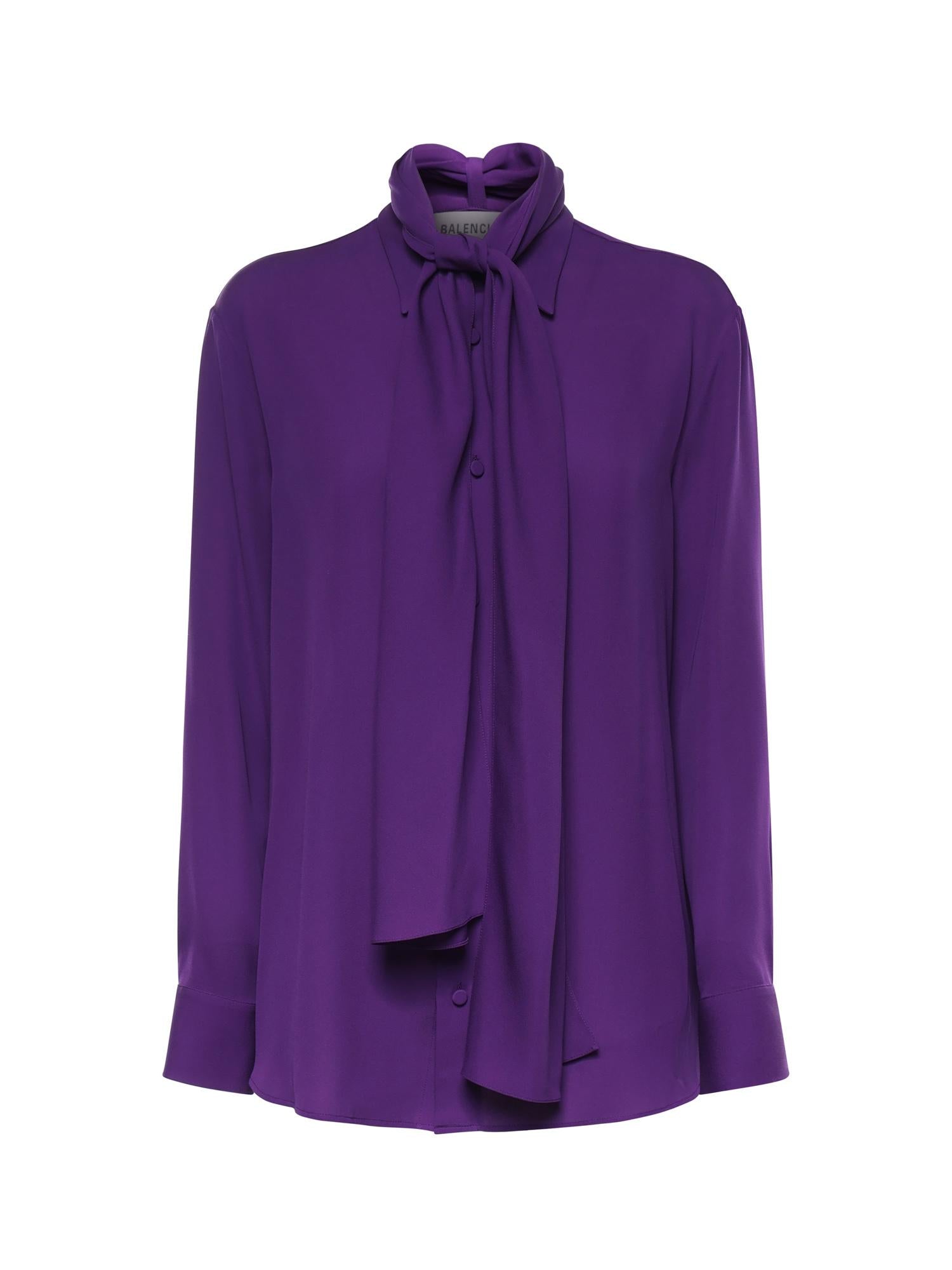 Оригінальна Camicia Con Sciarpa In Georgette DI Seta Balenciaga – боковий вид