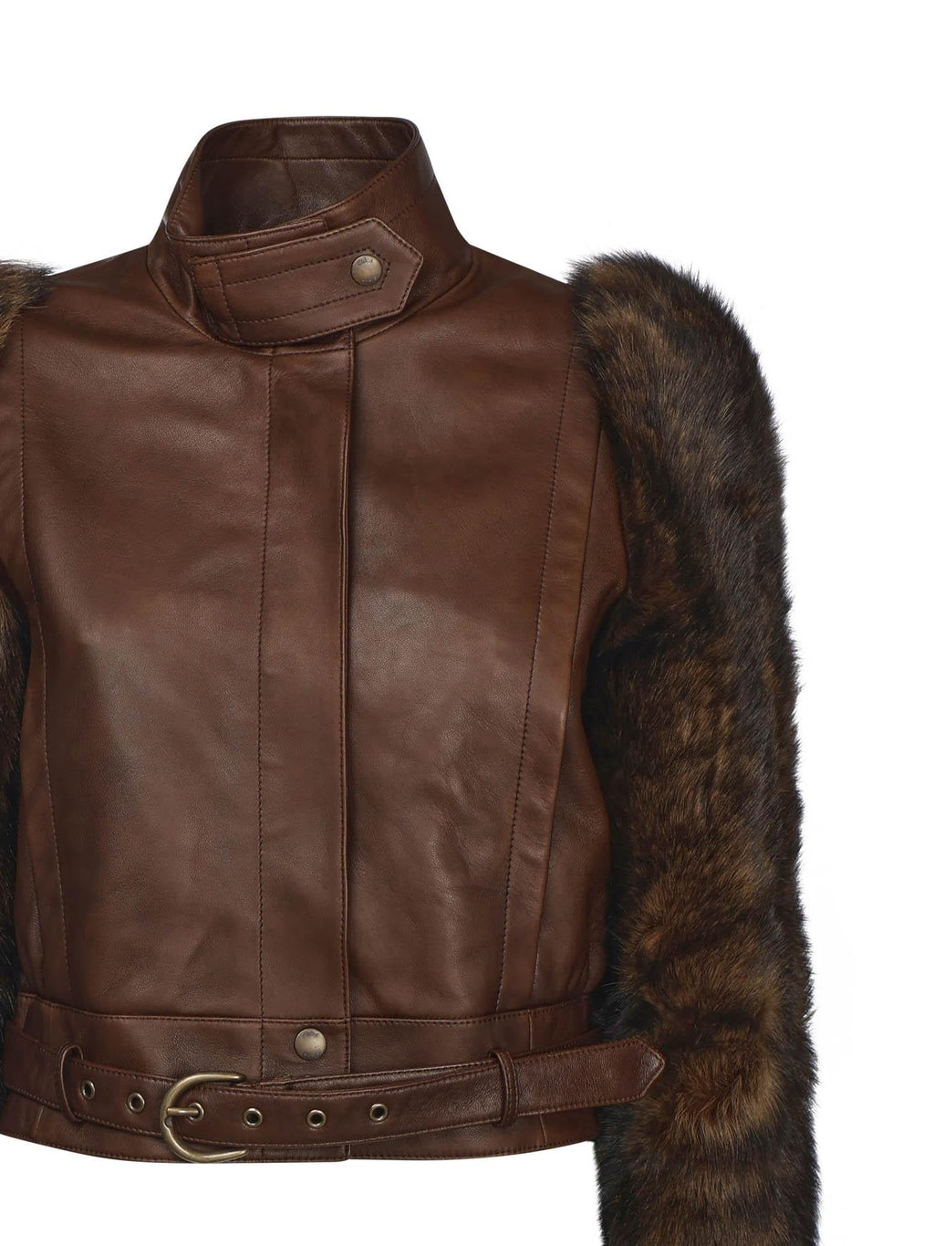 Оригінальна Giacca Cropped In Pelle Chloe – вид ззаду