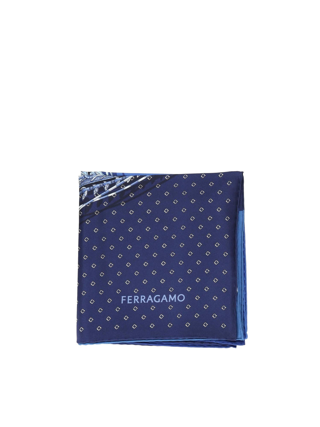 Foulard In Seta Con Stampa Salvatore ferragamo – Гарантія оригінальності – боковий вид