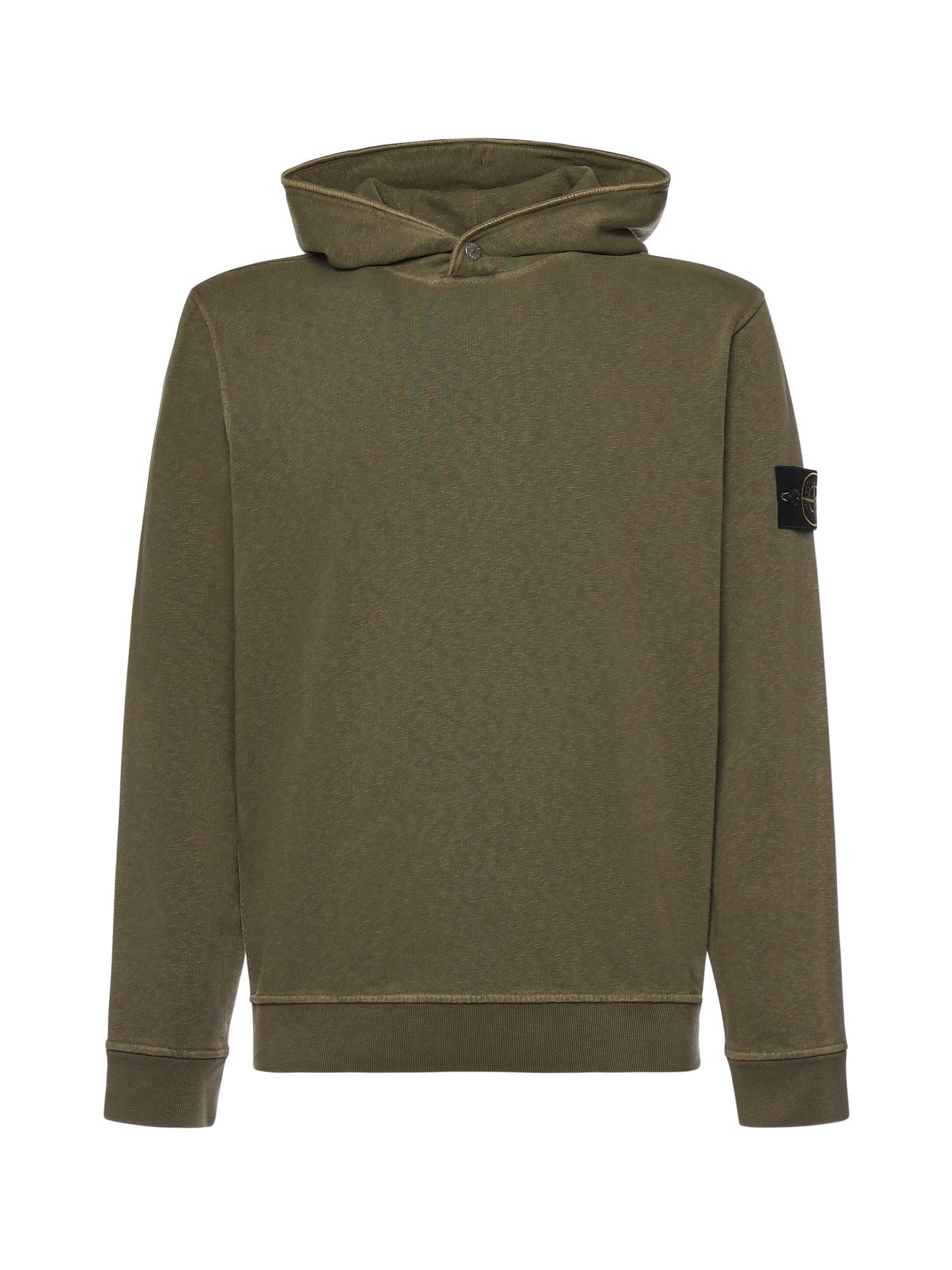 Оригінальна Felpa Con Cappuccio In Cotone Malfilé Stone island – боковий вид