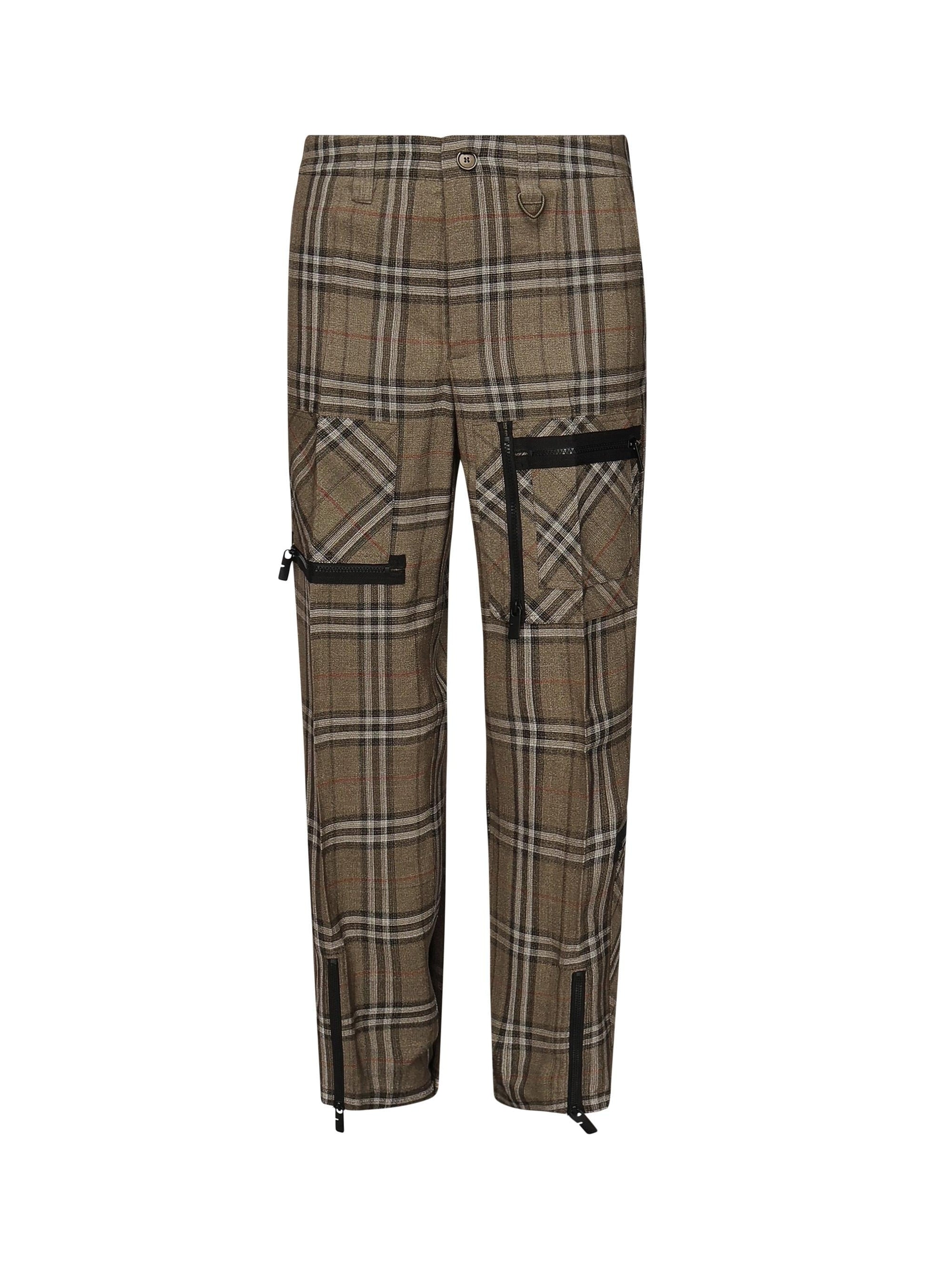 Pantaloni Cargo In Misto Seta Check Burberry – Гарантія оригінальності – боковий вид