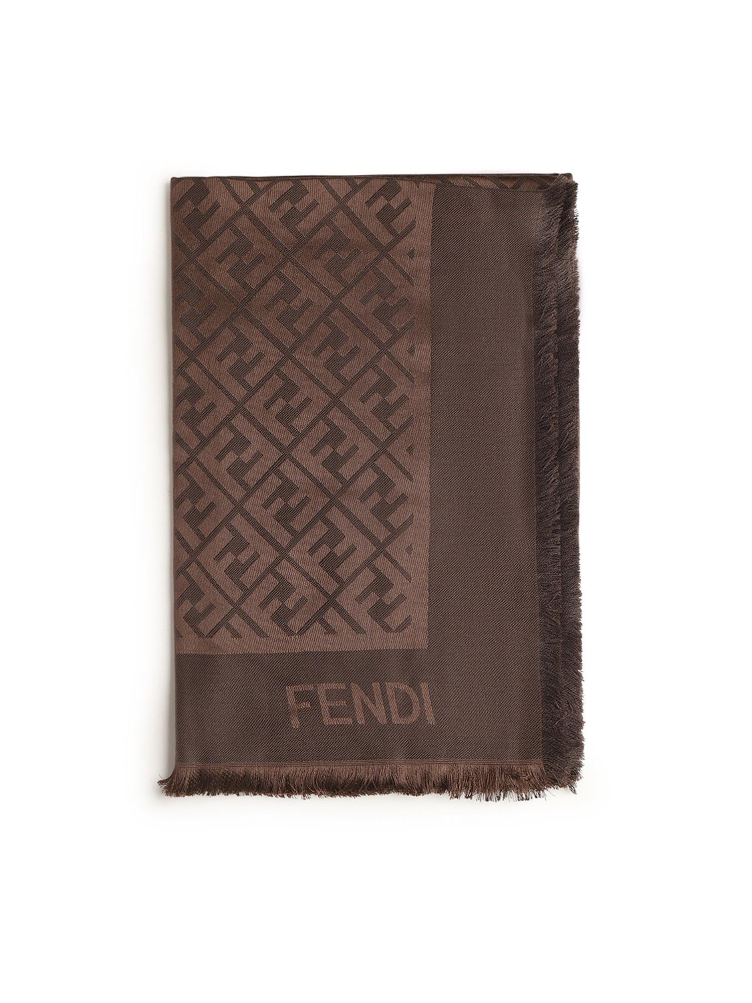 Scialle In Seta E Lana Ff Jacquard Fendi оригінал – Купити в Україні – боковий вид