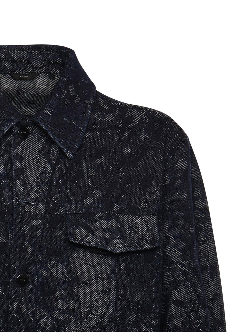 Giacca In Denim Jacquard Fendi – Гарантія оригінальності – вид ззаду
