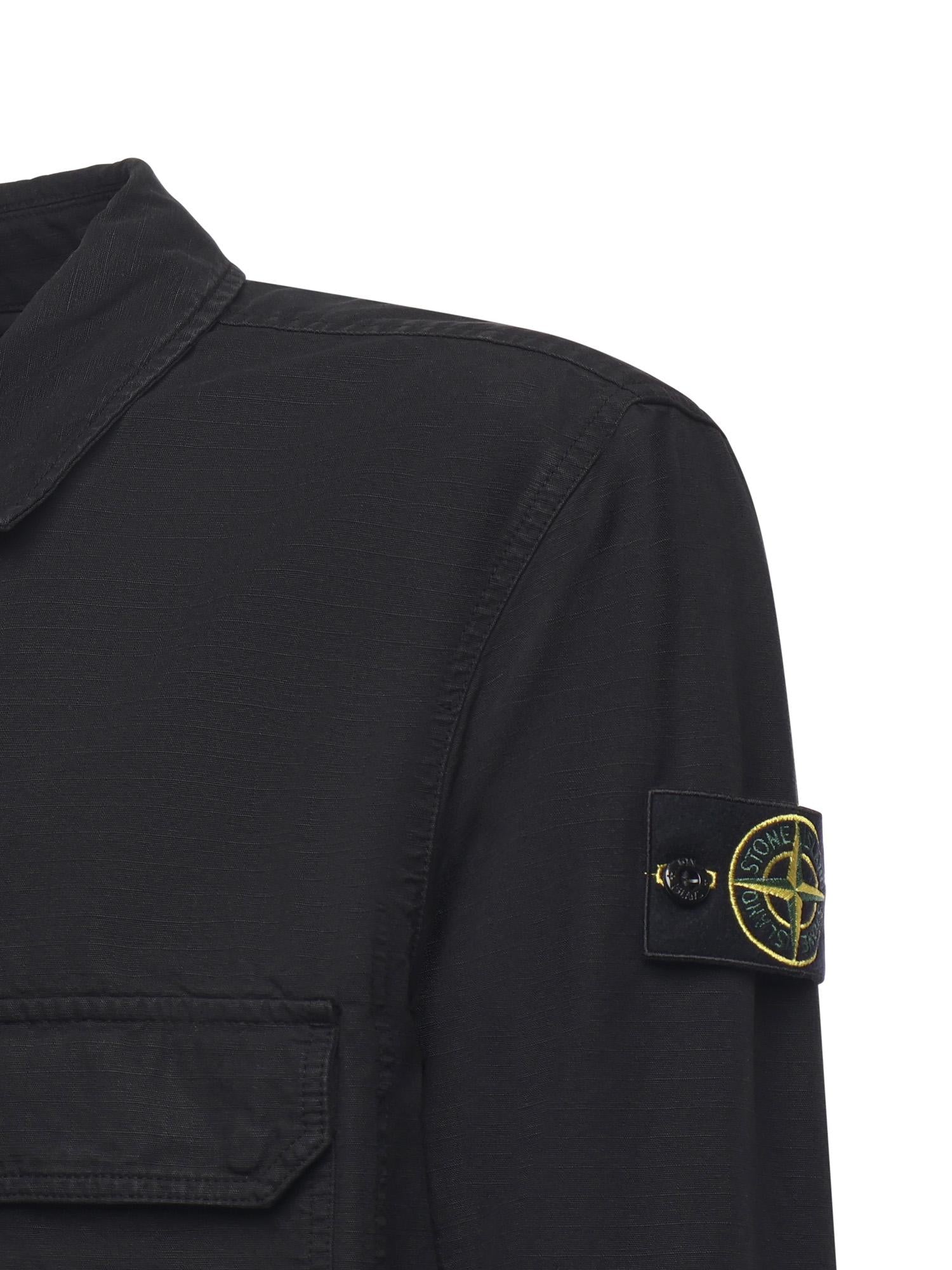 Оригінальна Overshirt In Cotone Con Logo Stone island – вид ззаду