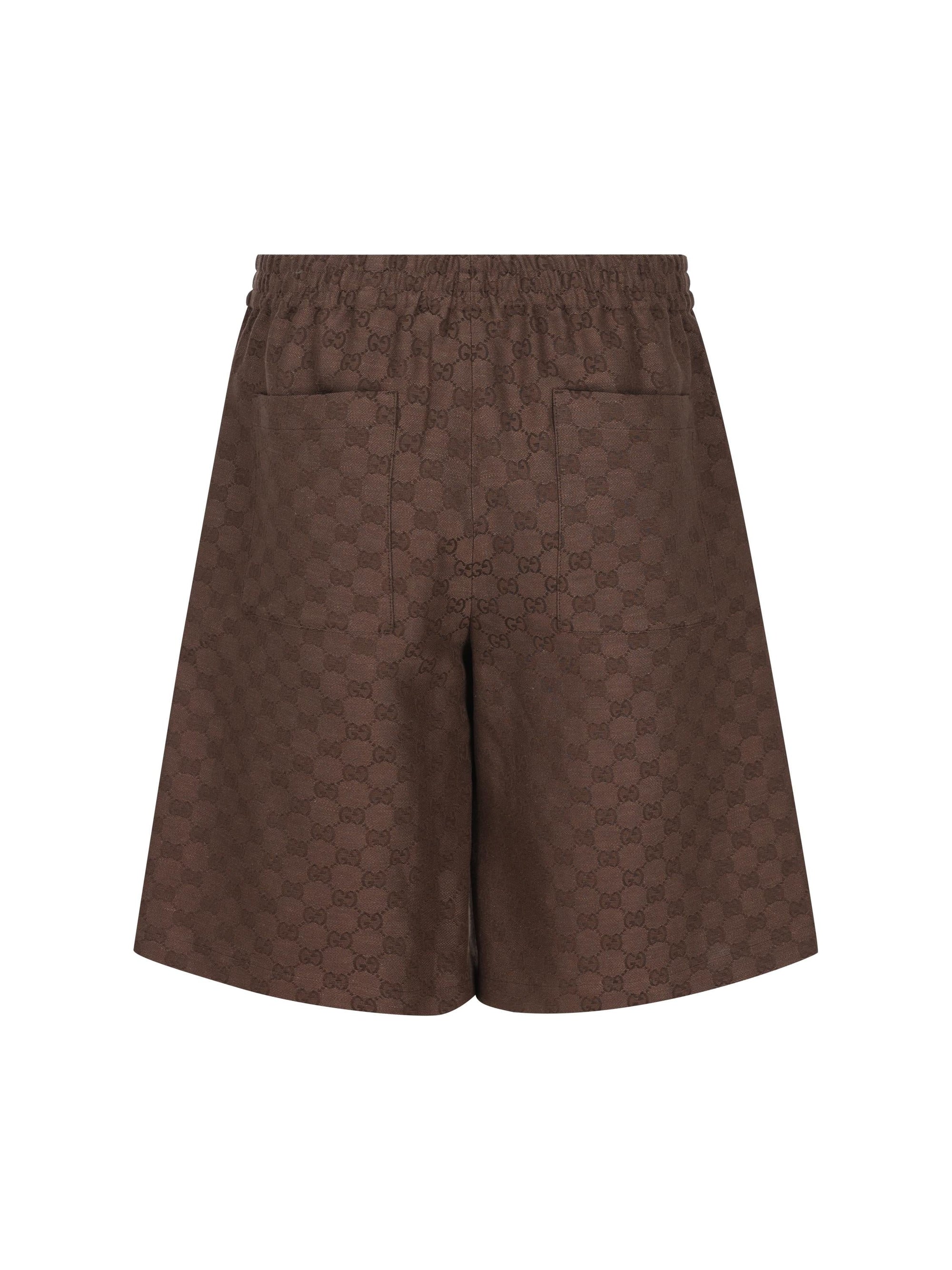 Shorts Gg In Misto Lino Gucci – Гарантія оригінальності – вид ззаду