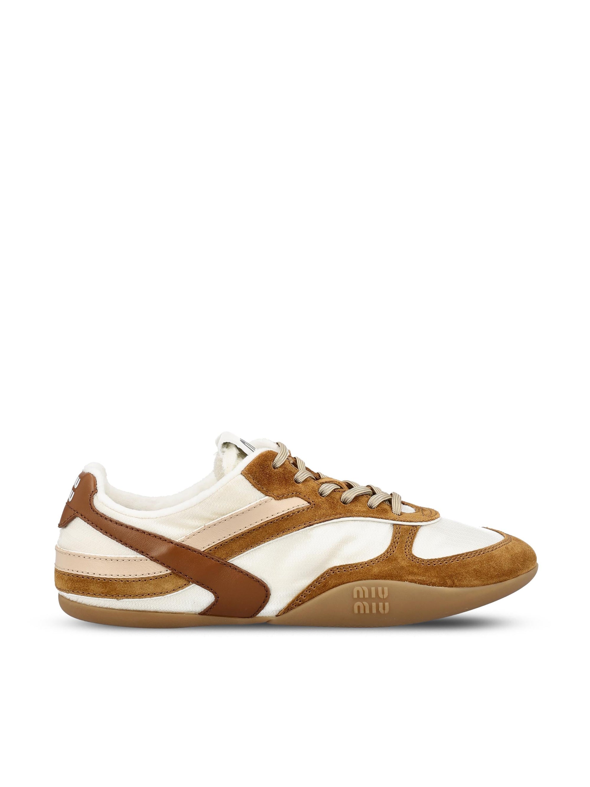 Оригінальна Gymnasium Sneakers In Fabric And Leather Miu miu – боковий вид