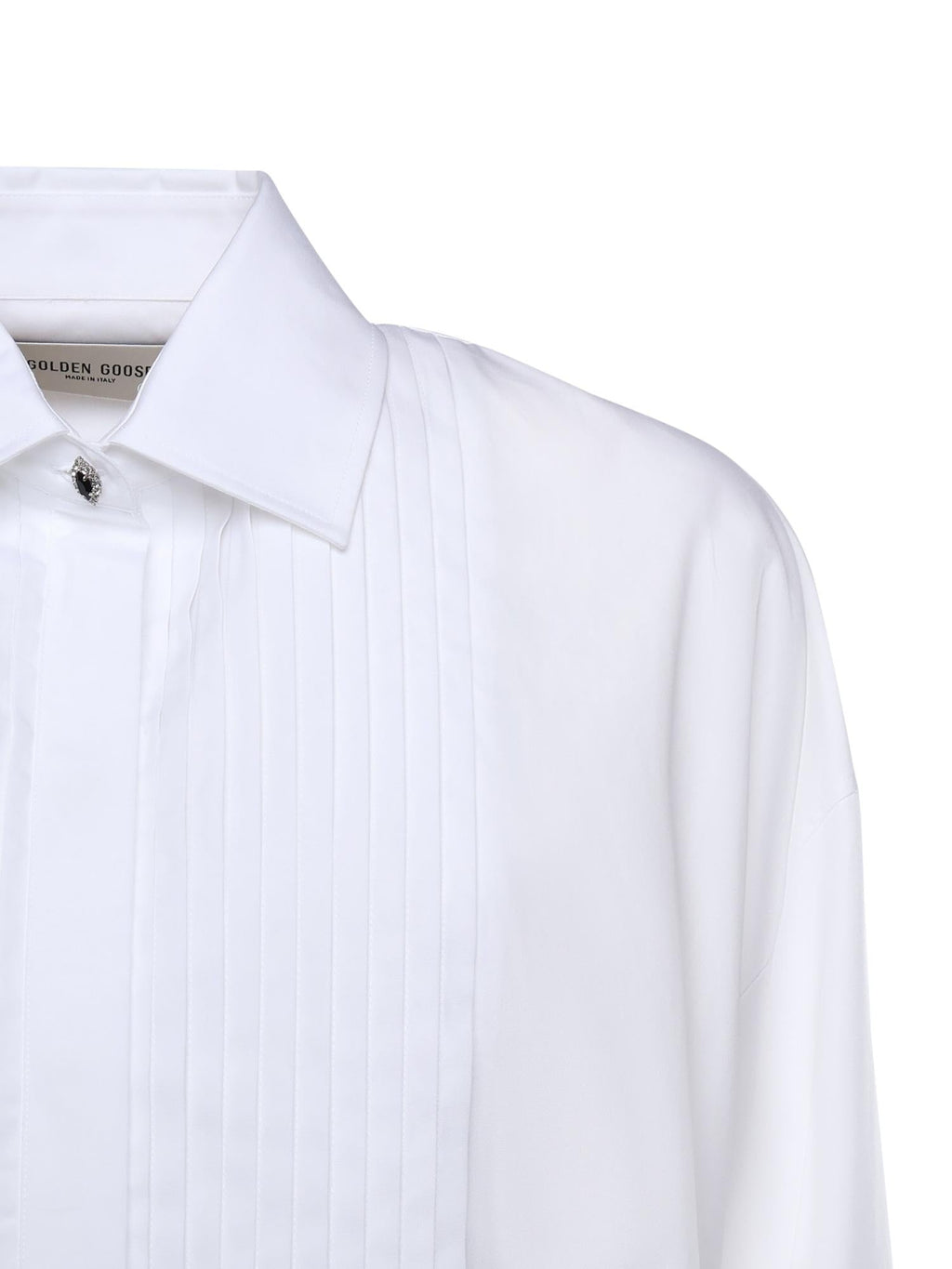 Camicia In Cotone Con Dettaglio Plissé Golden goose – Гарантія оригінальності – вид ззаду