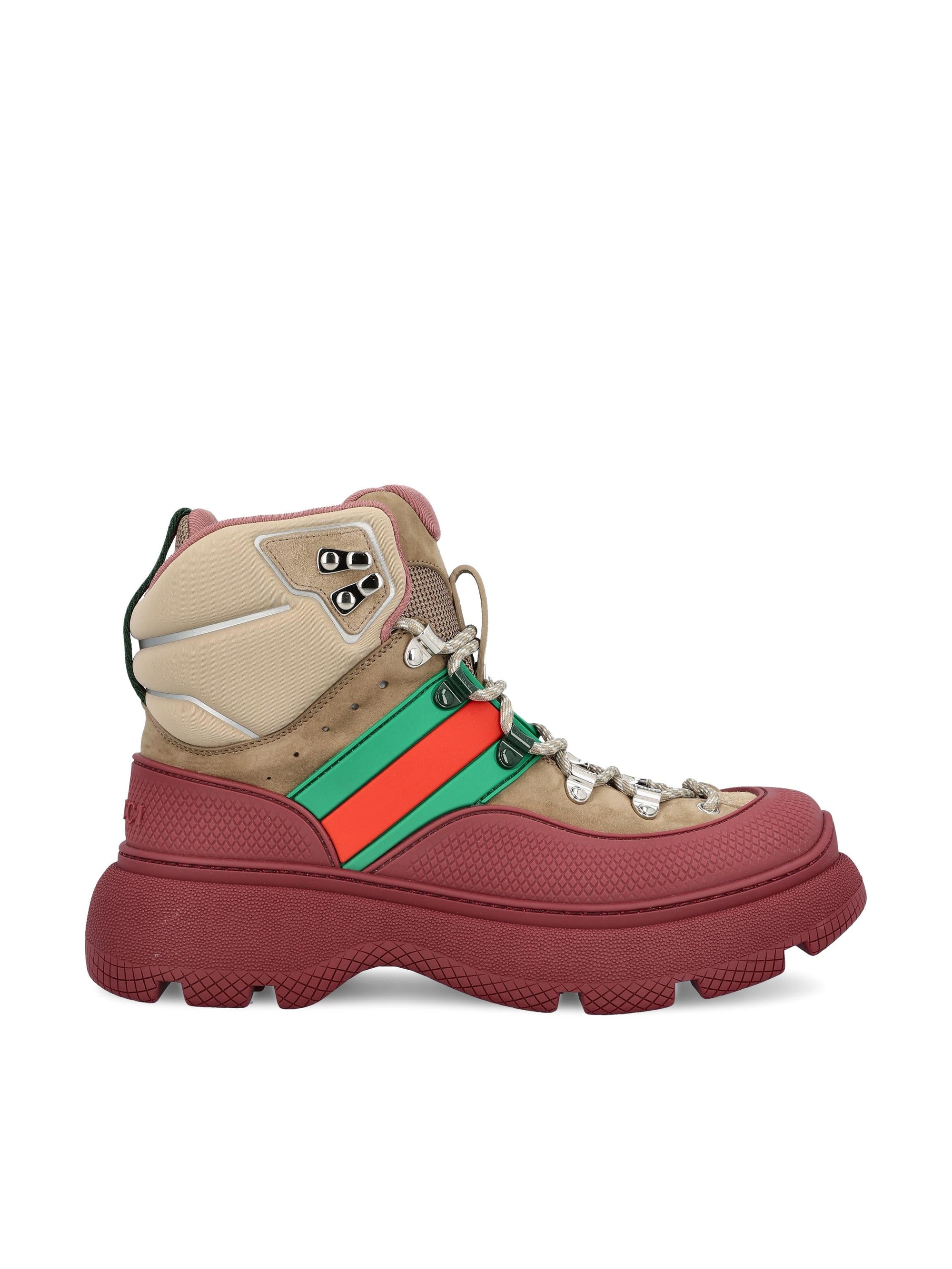 Lace Up Ankle Boots In Suede Leather Gucci – Гарантія оригінальності – боковий вид