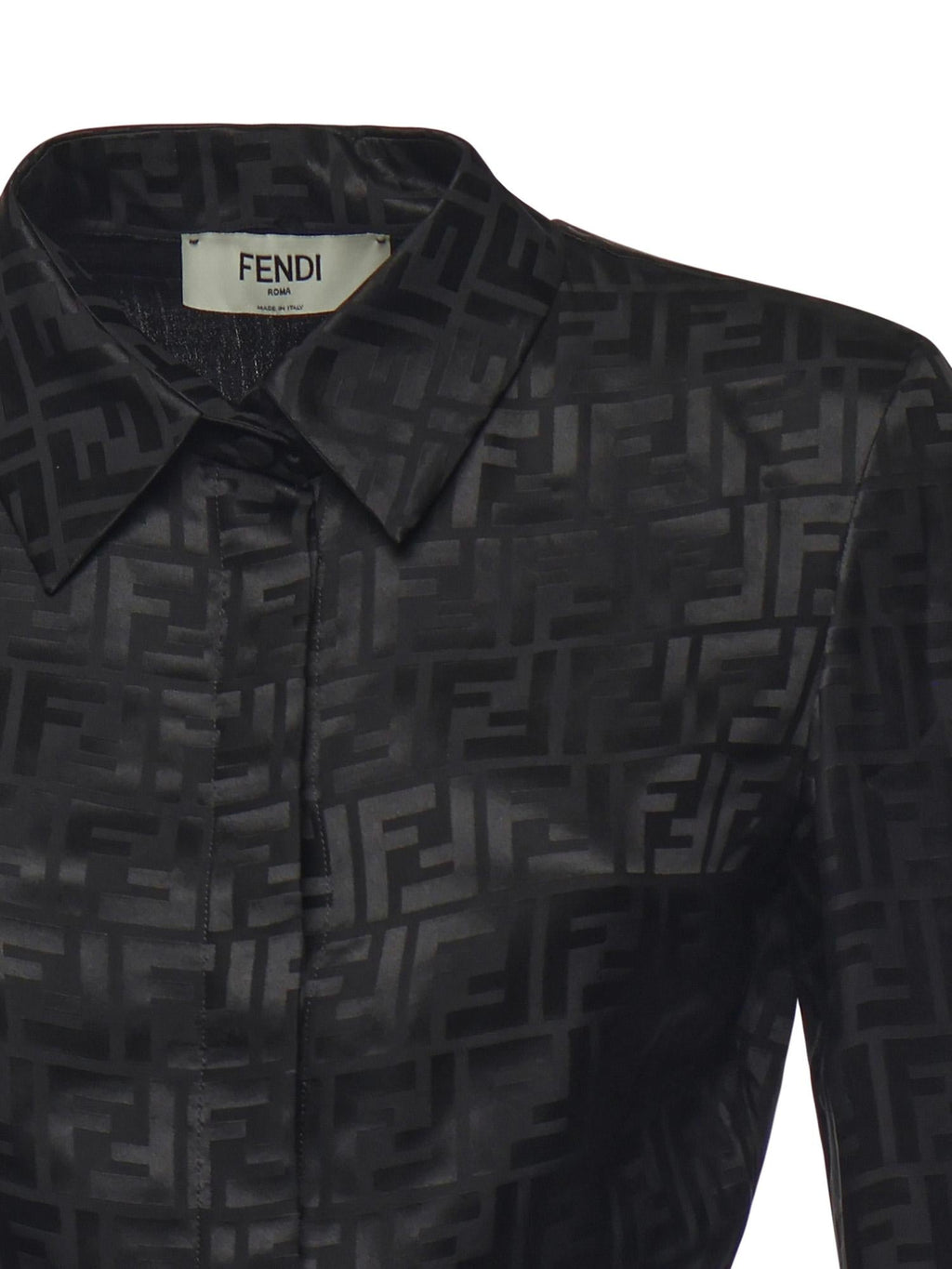Оригінальна Camicia Cropped In Seta Ff Jacquard Fendi – вид ззаду