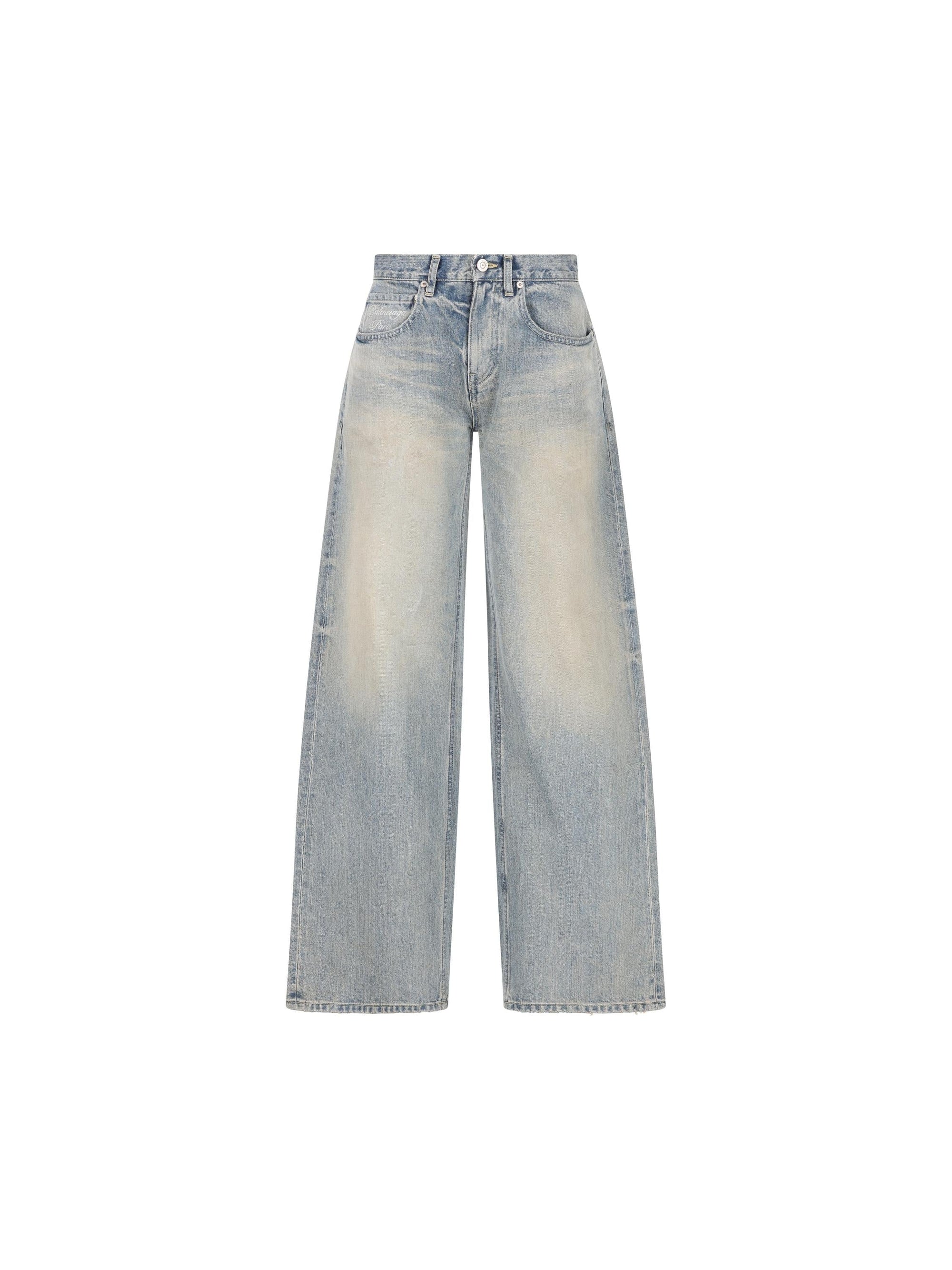 Pantaloni Baggy In Denim Balenciaga – Гарантія оригінальності – боковий вид - BALENCIAGA