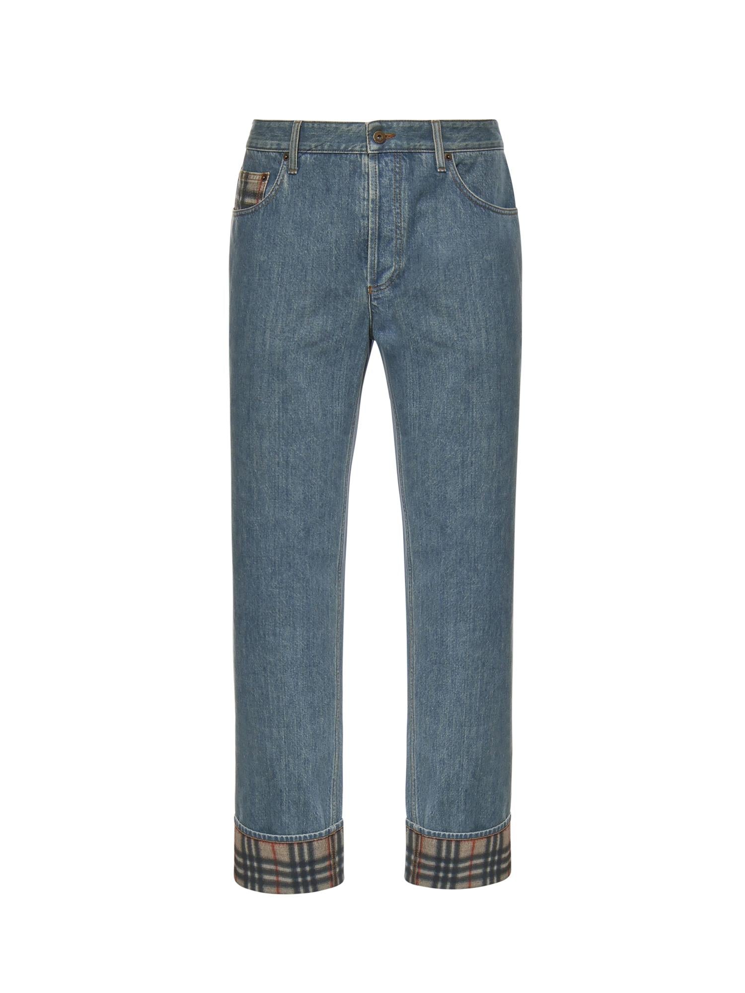 Оригінальна Jeans Dritti Con Risvolti Check Burberry – боковий вид