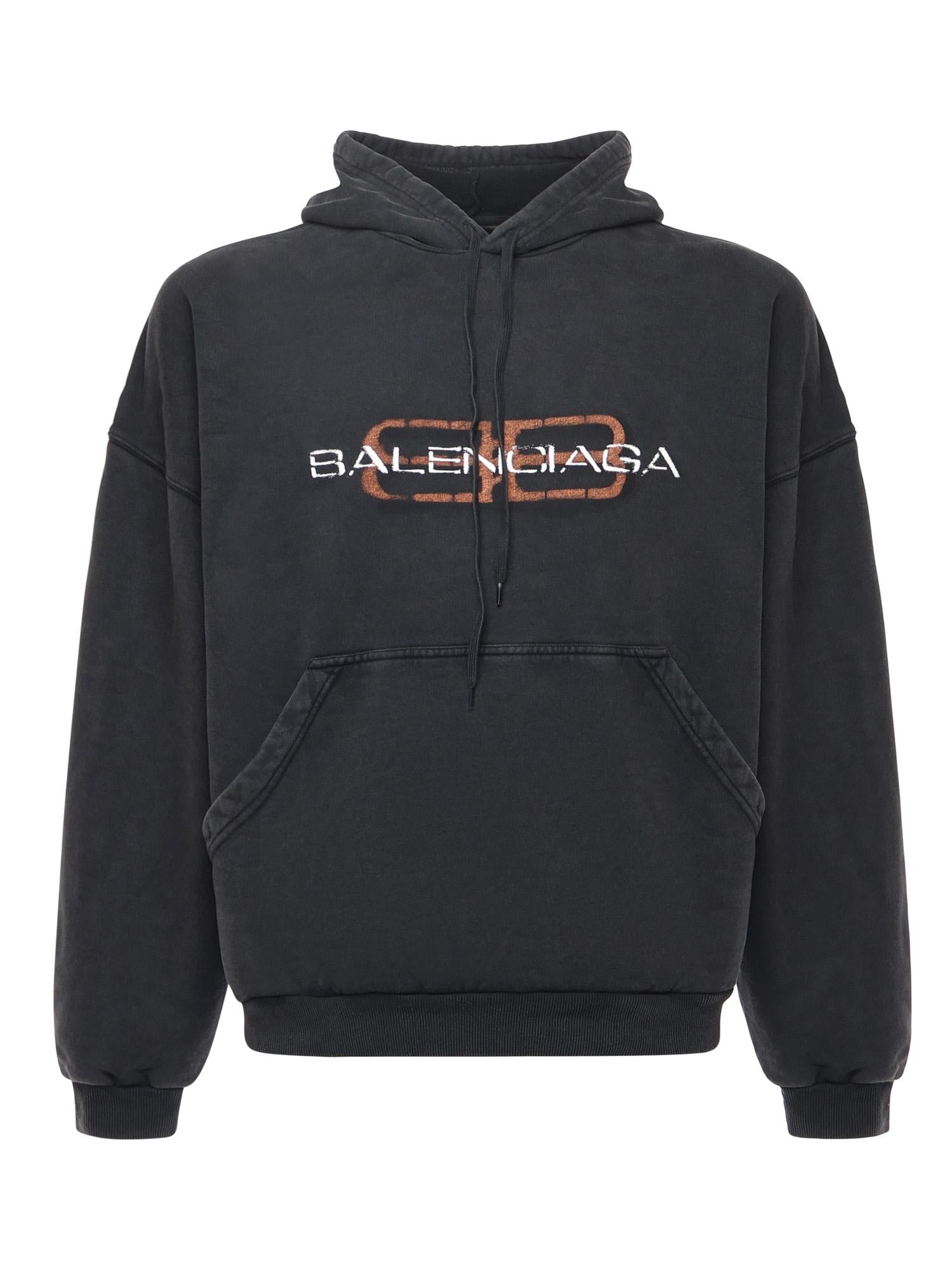 Оригінальна Hoodie Bb Icon Stencil In Pile Dry Balenciaga – боковий вид
