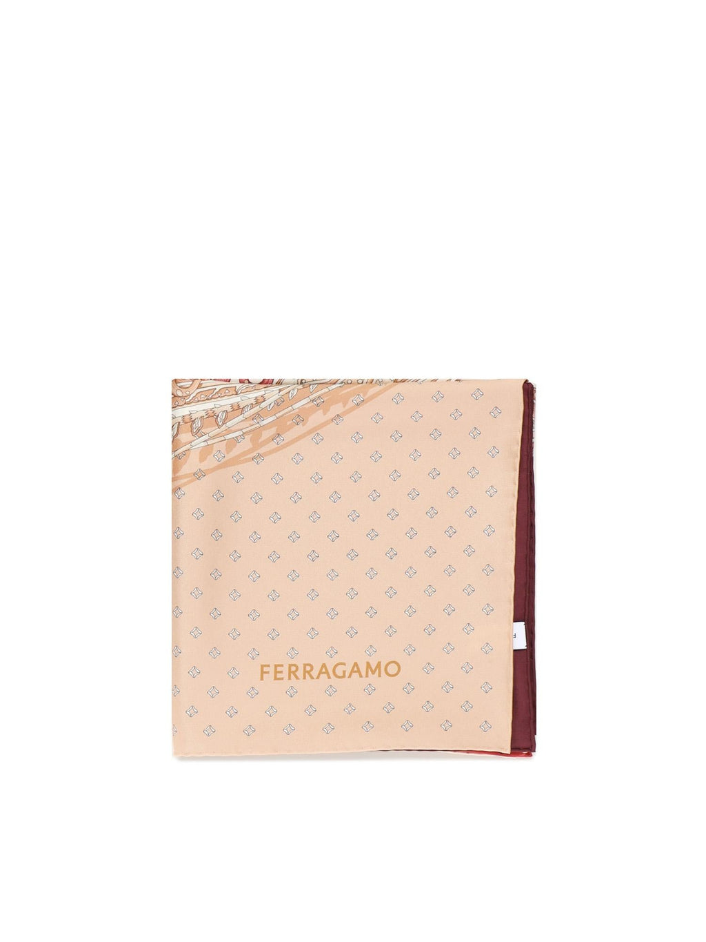 Foulard In Seta Con Stampa Salvatore ferragamo – Гарантія оригінальності – боковий вид