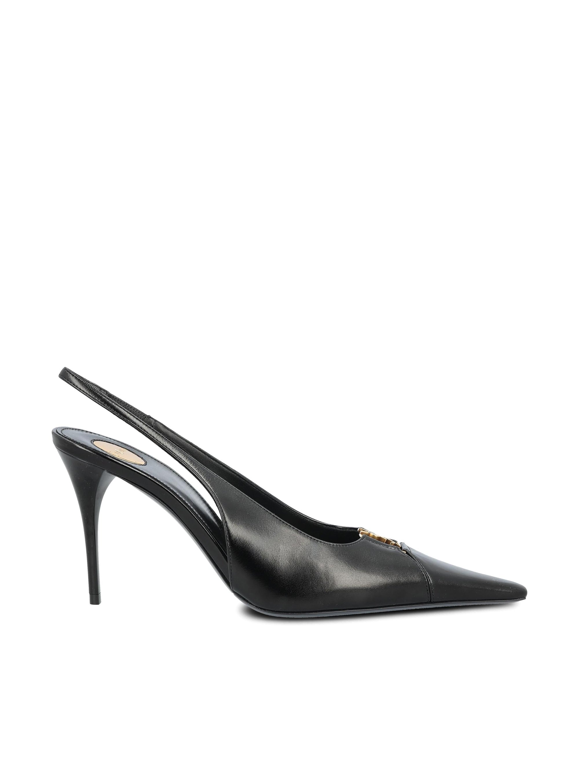 Babylone Breteuil Leather Pumps Saint laurent – Гарантія оригінальності – боковий вид
