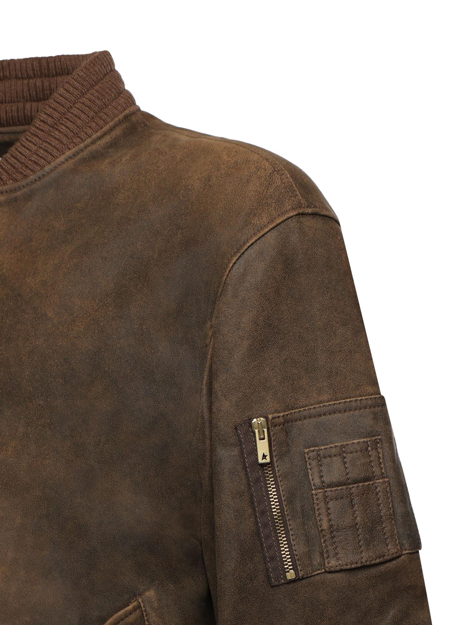 Bomber Orville In Pelle Golden goose – Гарантія оригінальності – вид ззаду