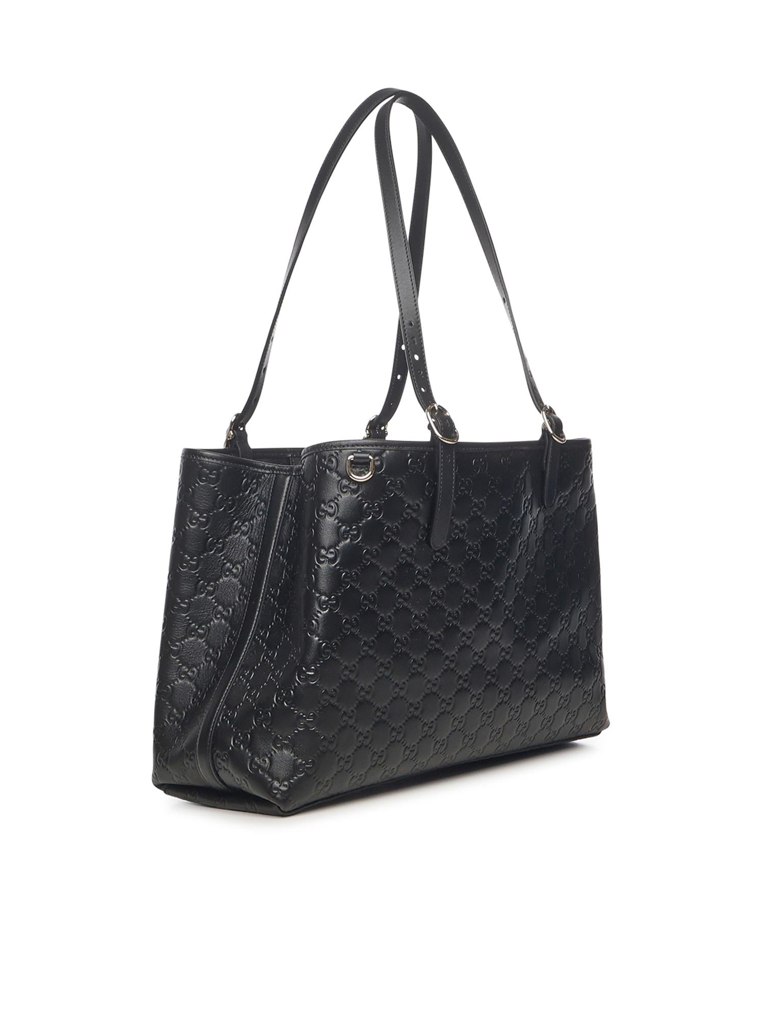 Borsa Shopping Gg Emblem In Pelle Gucci оригінал – Купити в Україні – вид ззаду