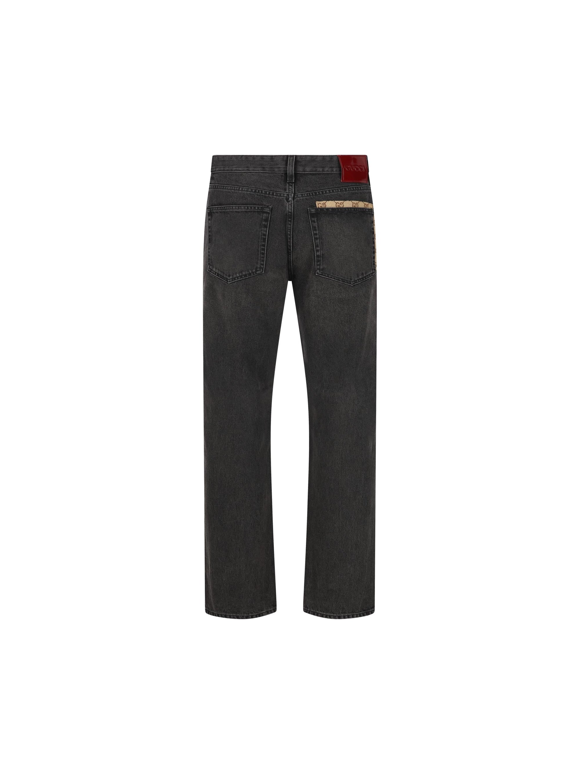 Оригінальна Cotton Denim Trousers Gucci – вид ззаду