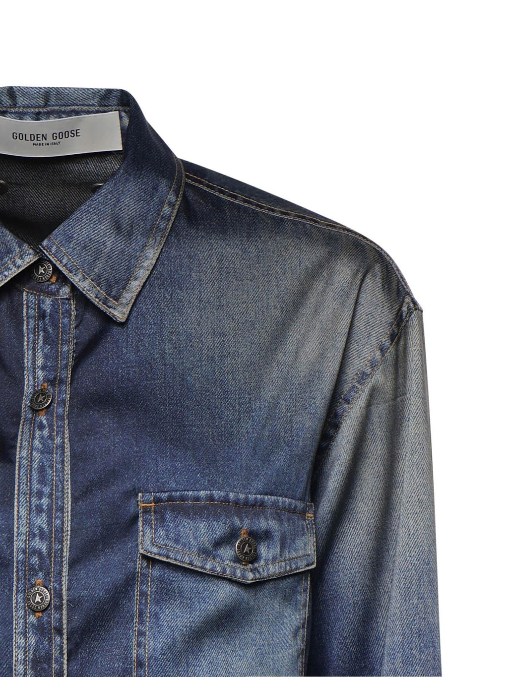 Оригінальна Camicia Effetto Denim Lived-In Golden goose – вид ззаду