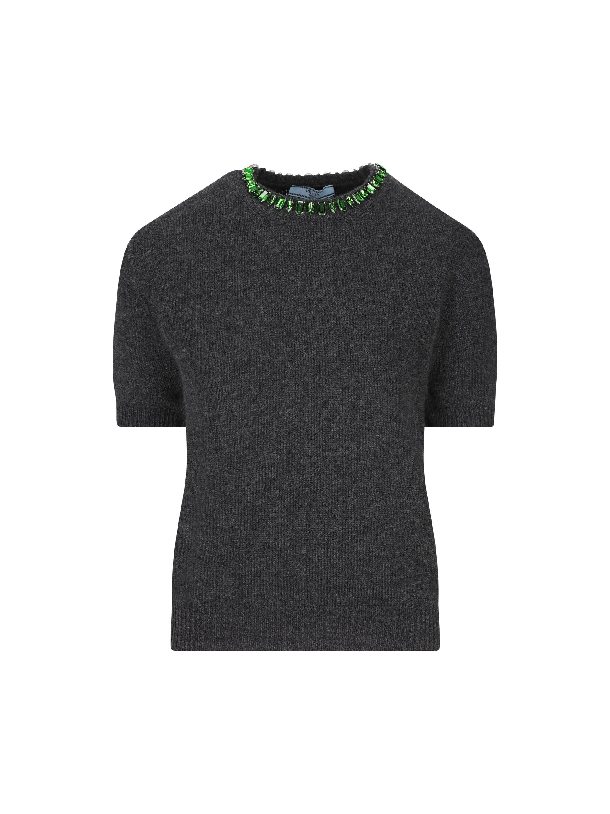 Wool And Cashmere Crew Neck Sweater Prada – Гарантія оригінальності – боковий вид
