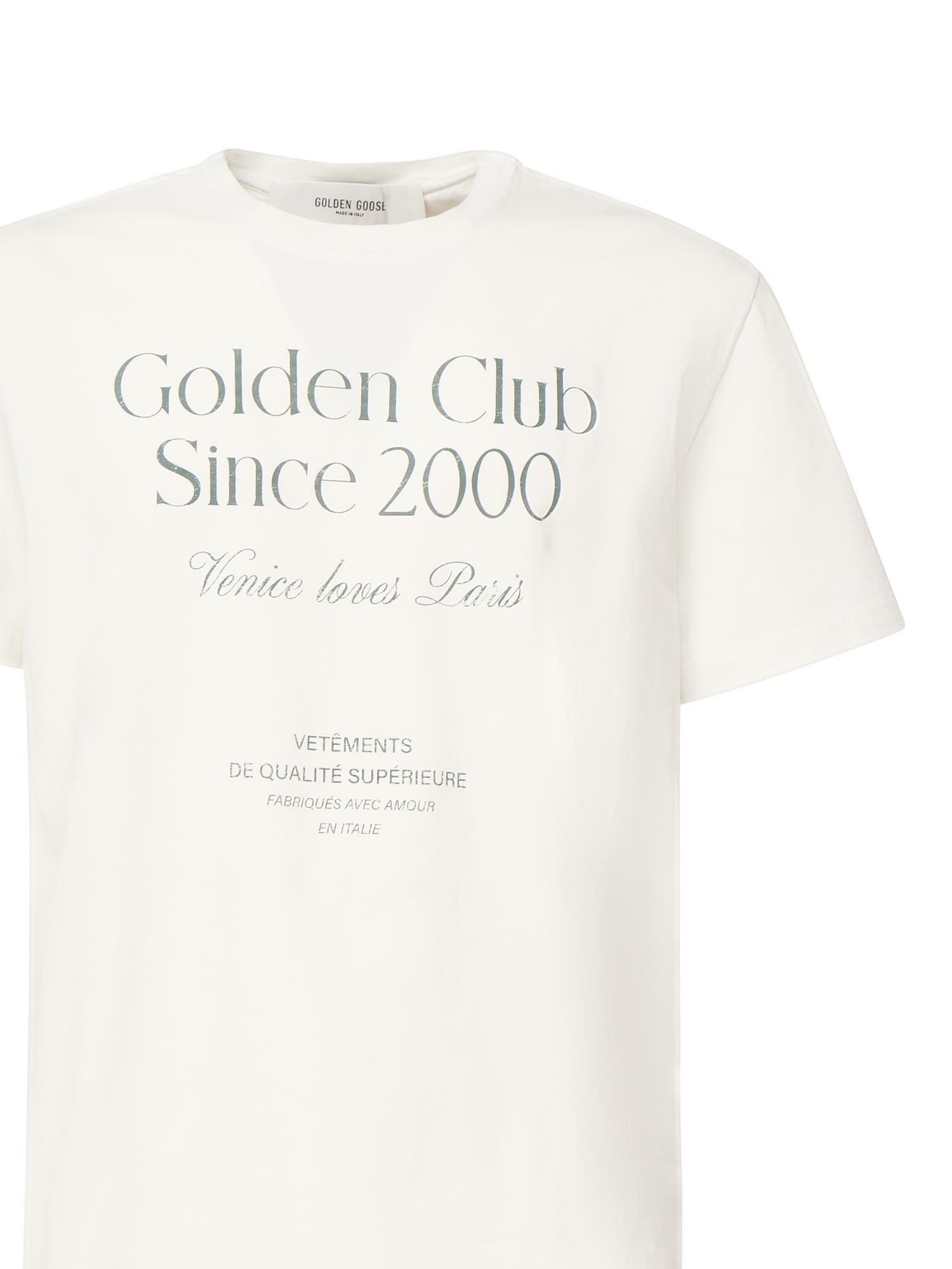 T-Shirt In Cotone Con Stampa Golden goose – Гарантія оригінальності – вид ззаду
