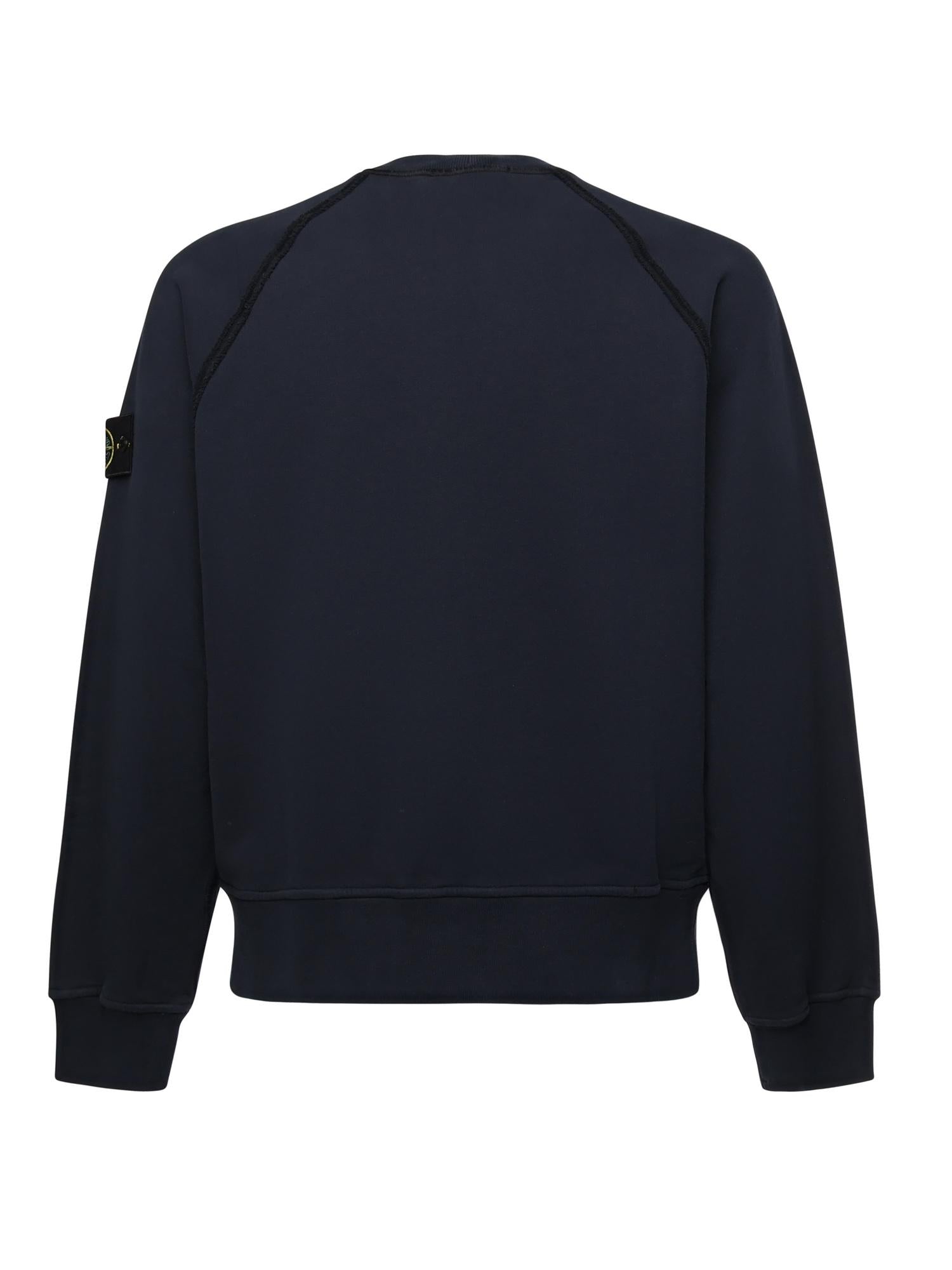 Felpa In Cotone Biologico Con Logo Stone island – Гарантія оригінальності – детальний вид