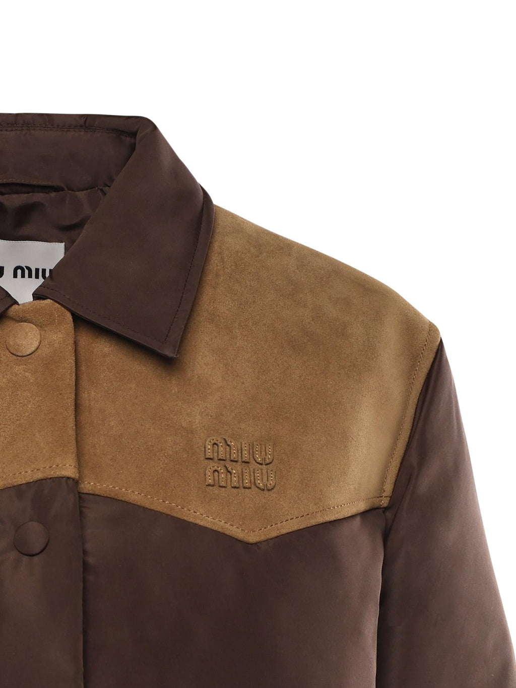 Piumino In Pongé Con Suede Miu miu – Гарантія оригінальності – вид ззаду