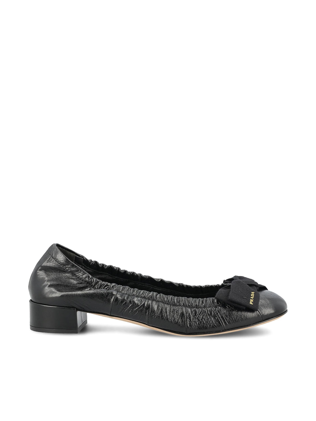 Leather Ballerina Flats With Heel Prada оригінал – Купити в Україні – боковий вид