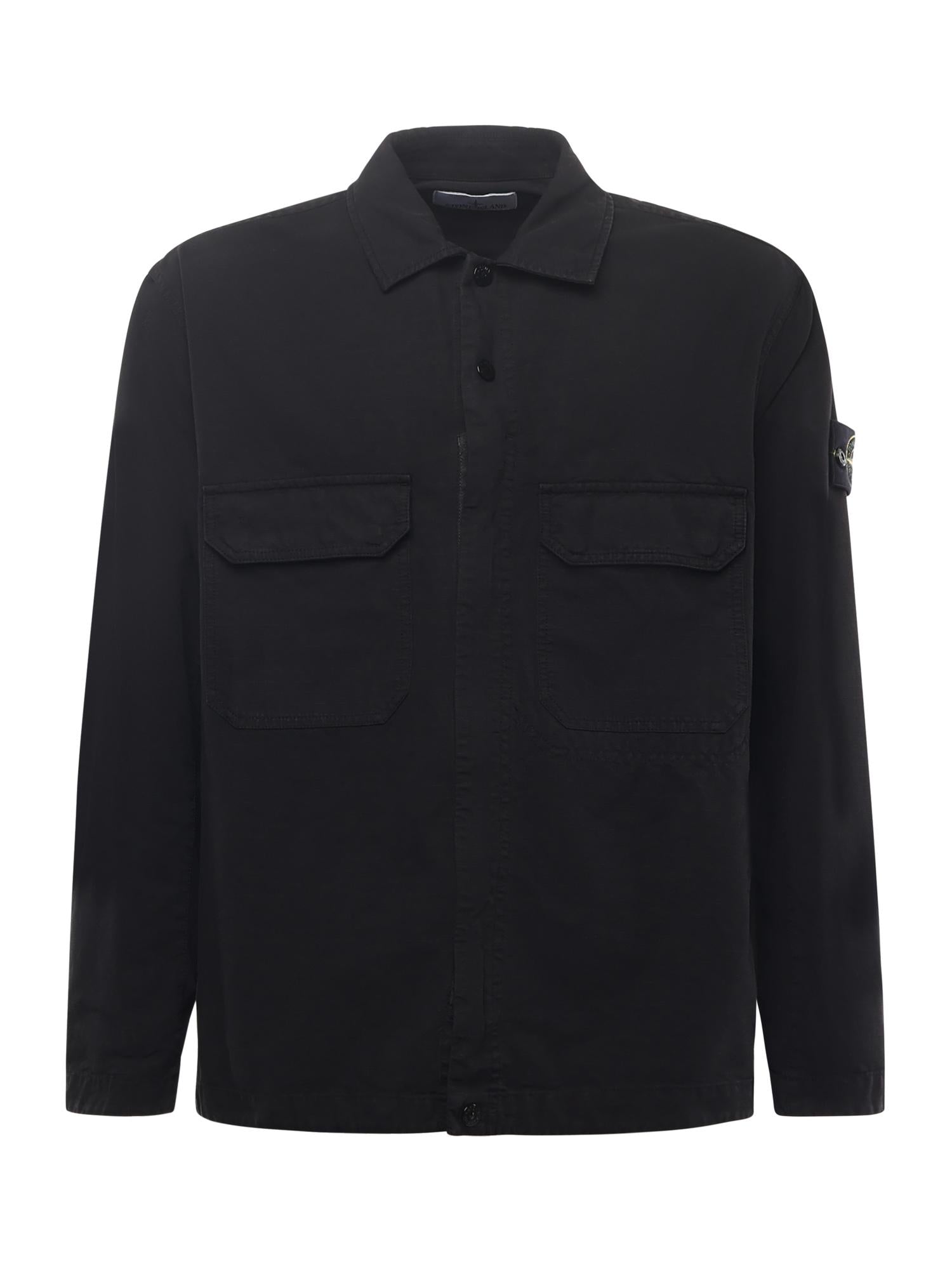 Оригінальна Overshirt In Cotone Con Logo Stone island – боковий вид