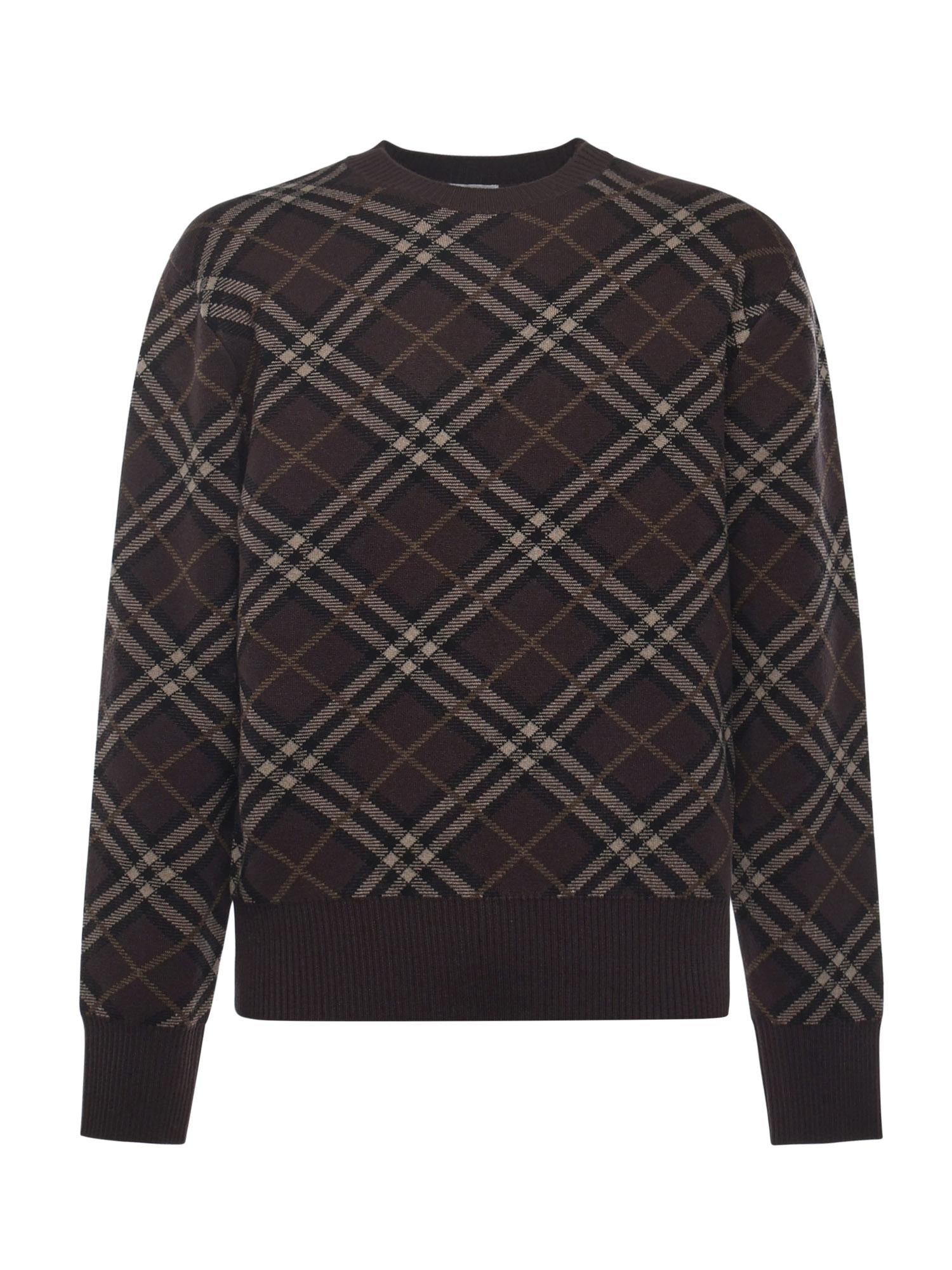 Оригінальна Maglione In Lana E Cashmere Check Burberry – боковий вид