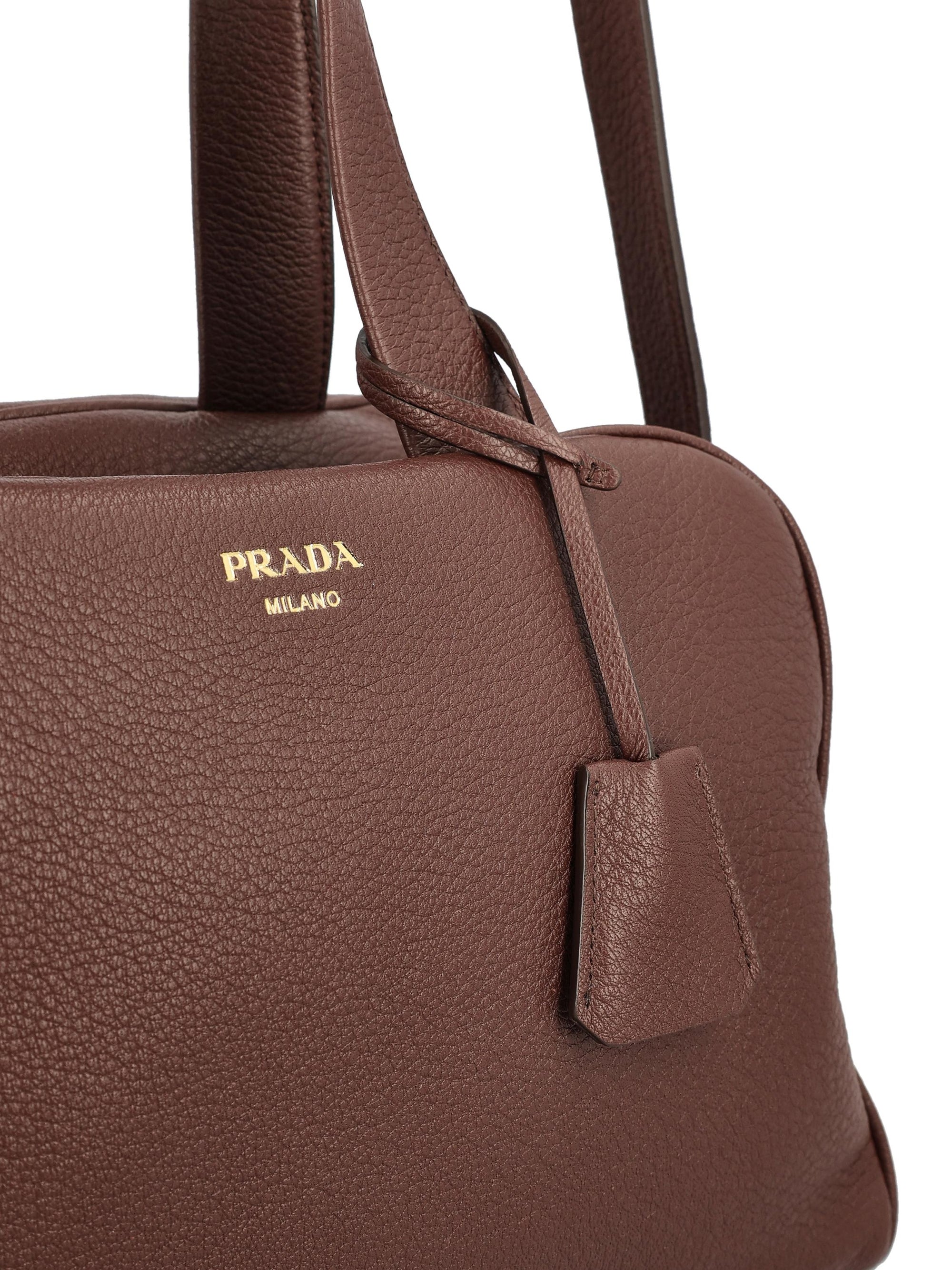 Large Bowler Bag In Leather Prada – Гарантія оригінальності – збільшений вид