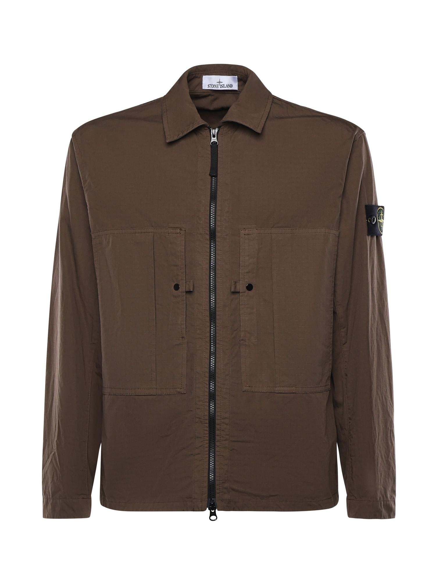 Оригінальна Overshirt In Cotone Con Logo Stone island – боковий вид