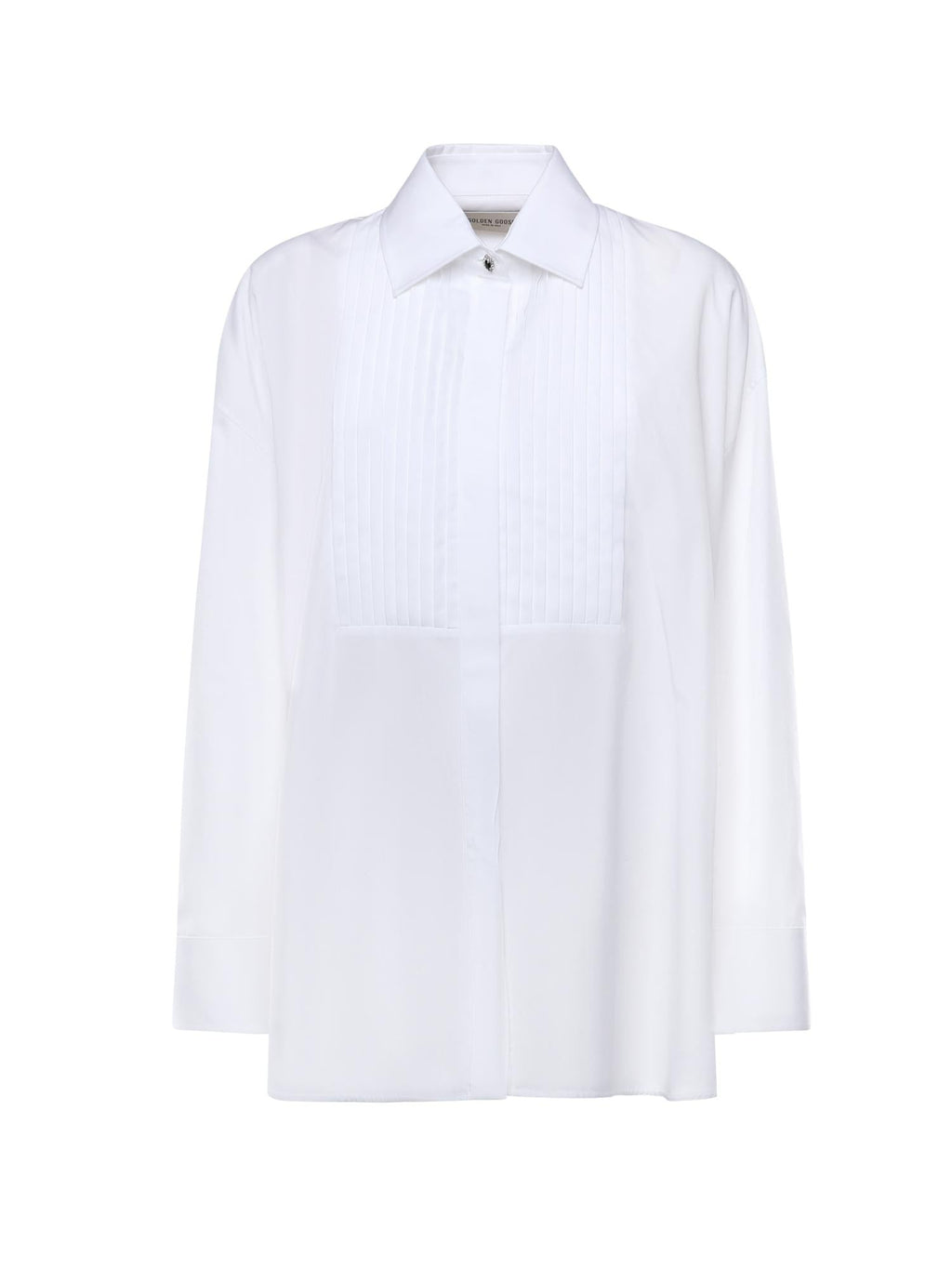 Camicia In Cotone Con Dettaglio Plissé Golden goose – Гарантія оригінальності – боковий вид