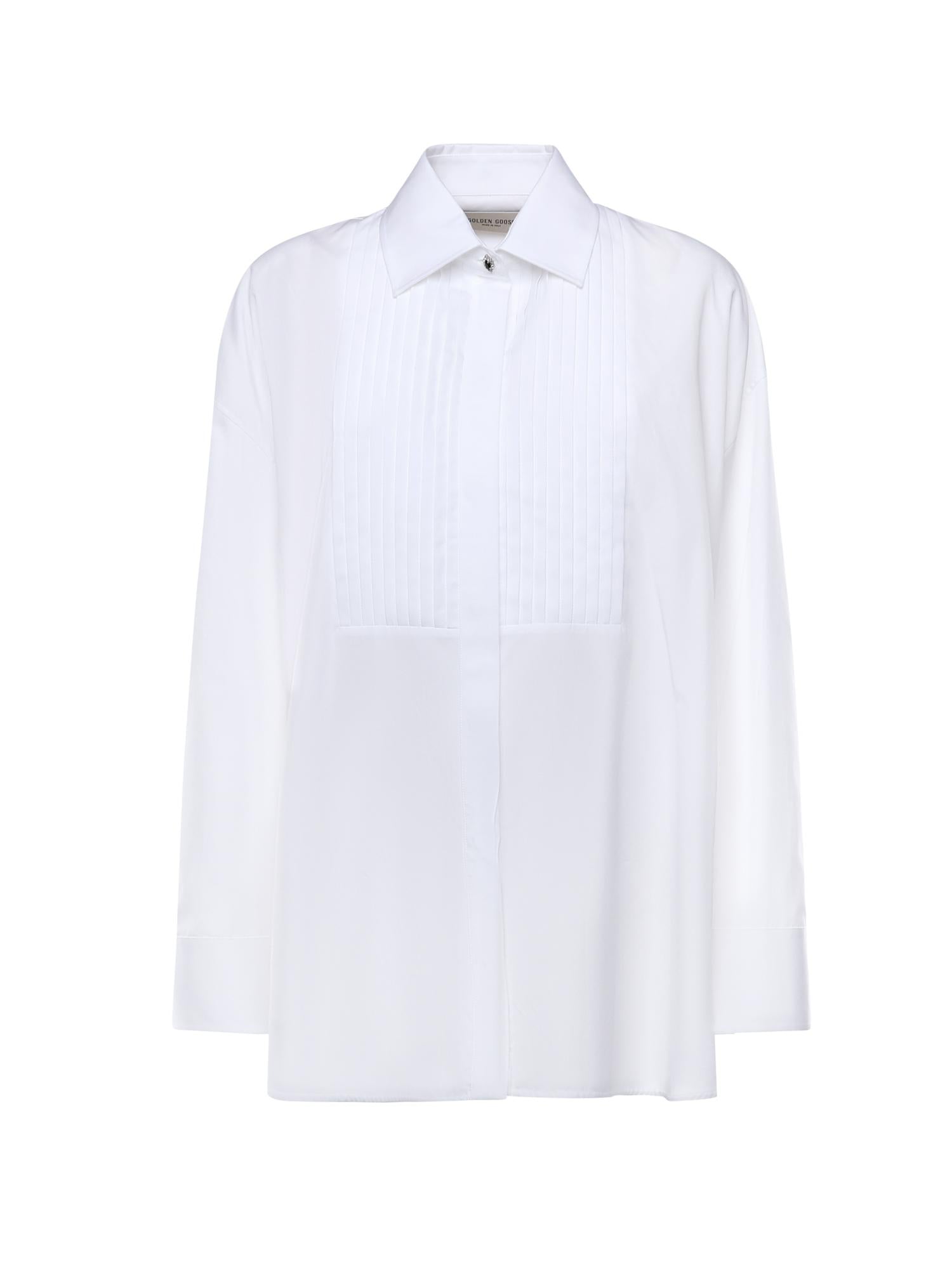 Camicia In Cotone Con Dettaglio Plissé Golden goose – Гарантія оригінальності – боковий вид