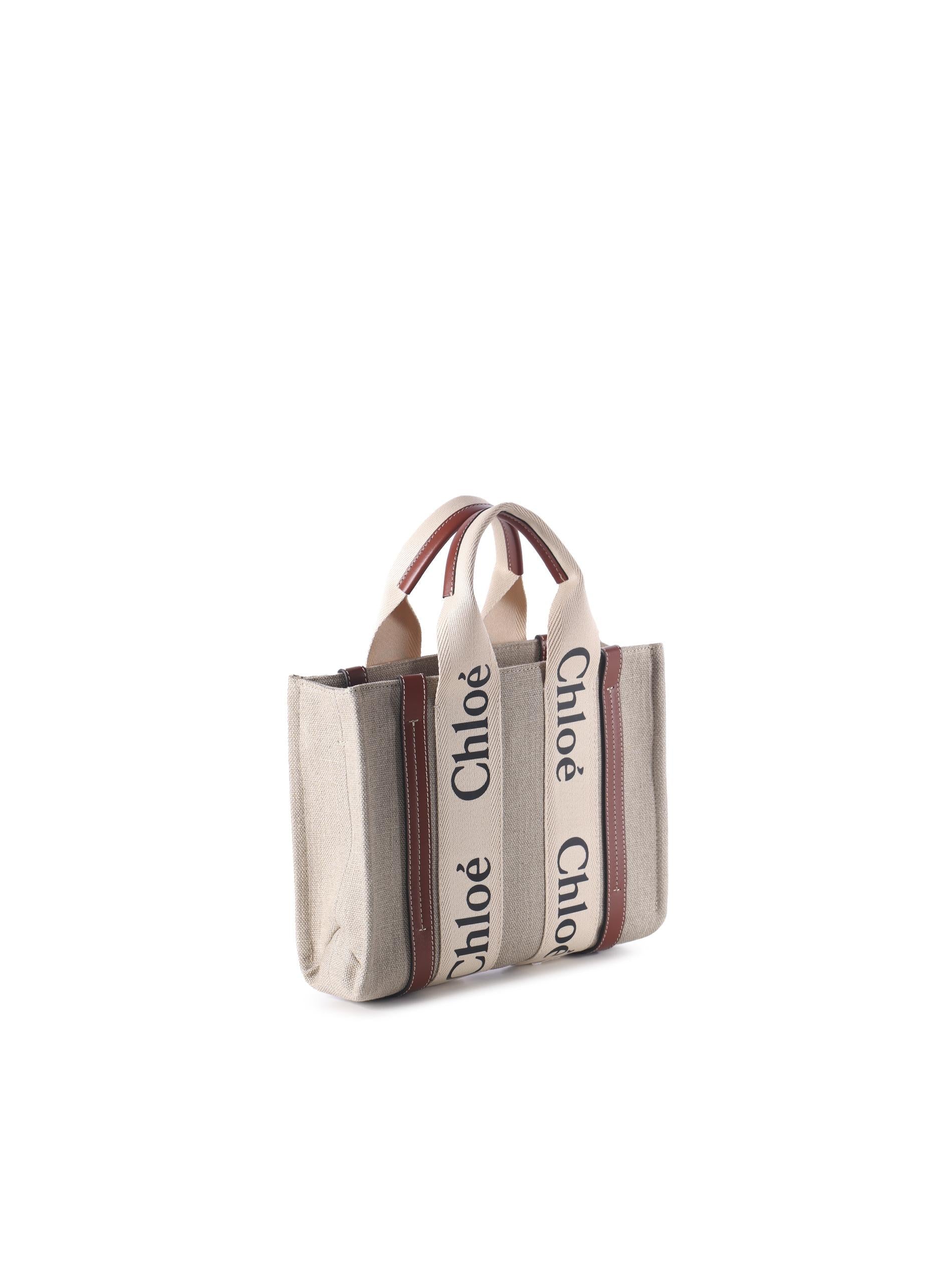 Tote Bag Piccola Woody In Lino Chloe – Гарантія оригінальності – вид ззаду