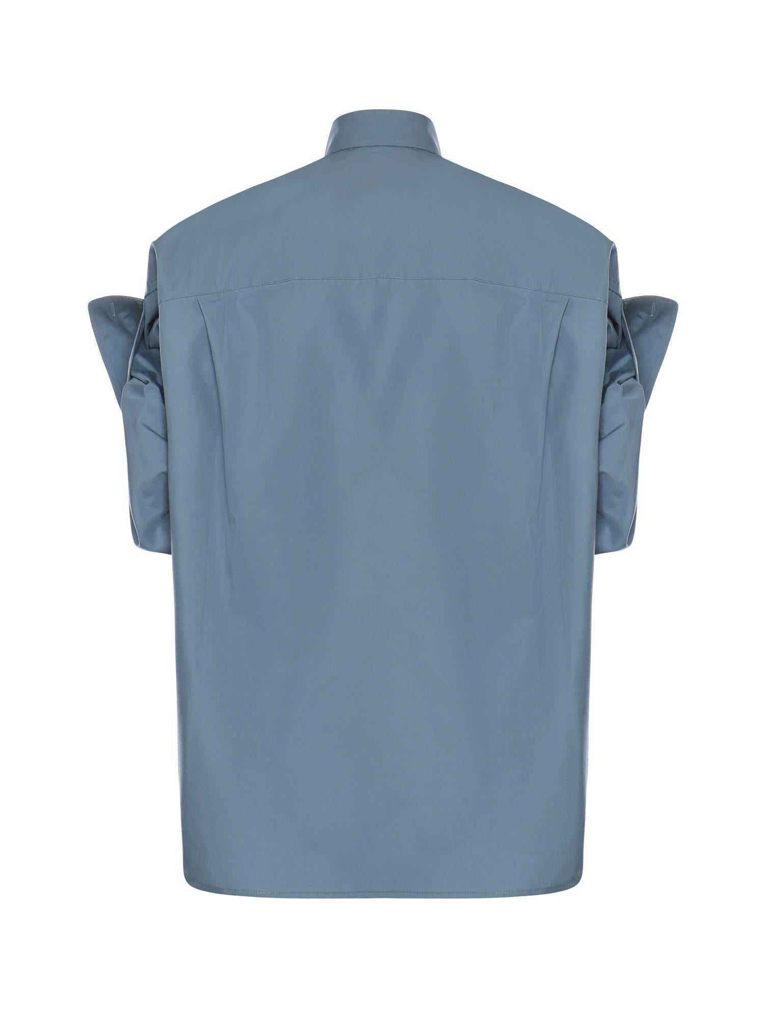 Оригінальна Camicia Con Maniche Con Risvolto In Popeline DI Cotone Balenciaga – детальний вид