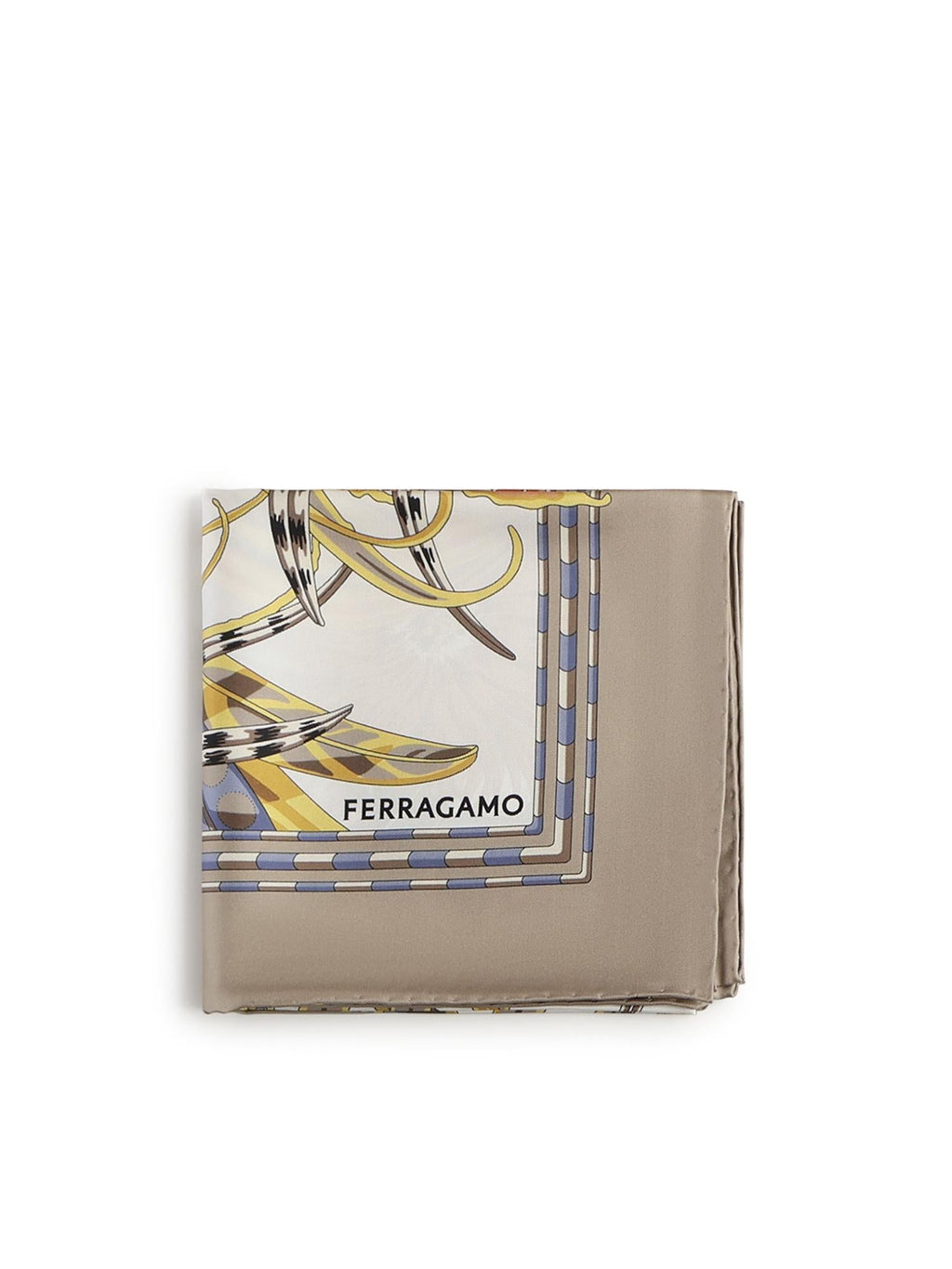 Foulard In Seta Con Stampa Salvatore ferragamo – Гарантія оригінальності – боковий вид