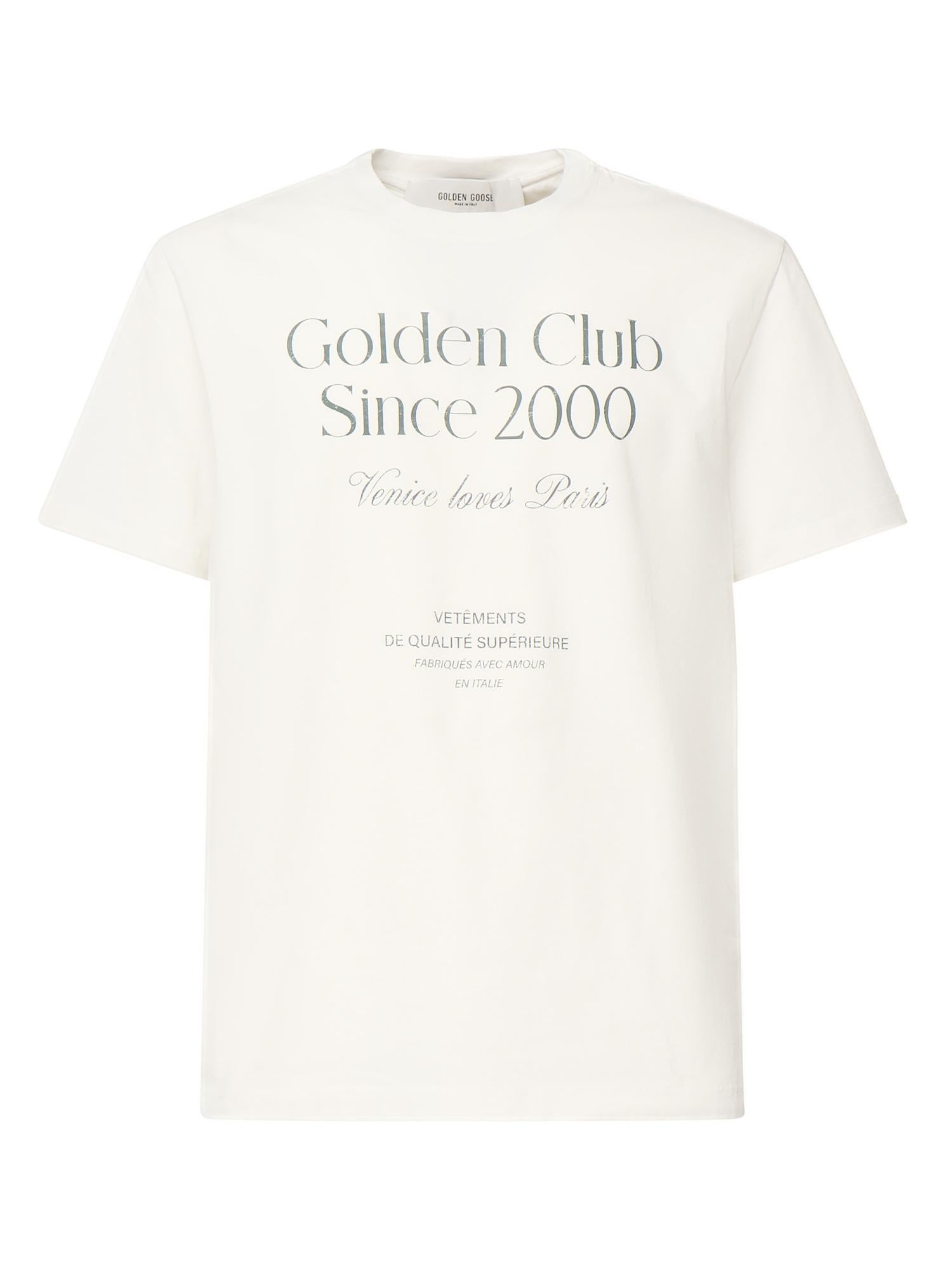 T-Shirt In Cotone Con Stampa Golden goose – Гарантія оригінальності – боковий вид