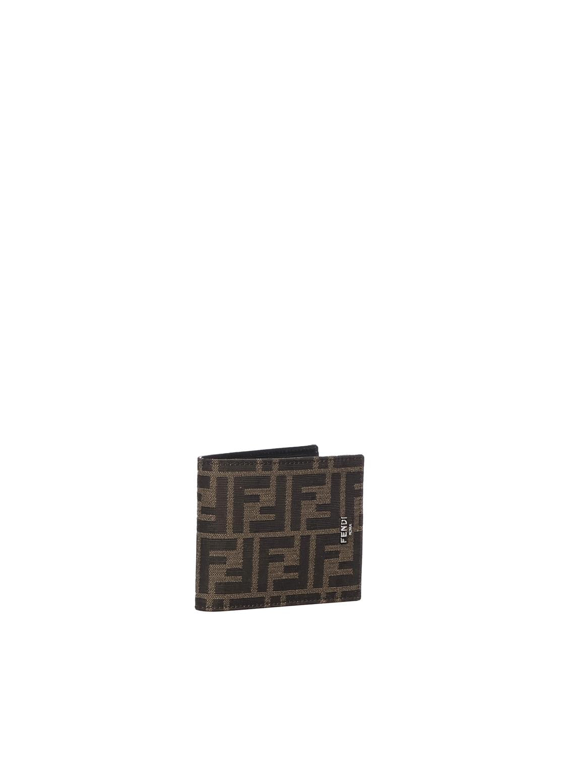 Portafoglio Bi-Fold Ff Jacquard In Tessuto Fendi – Гарантія оригінальності – вид ззаду