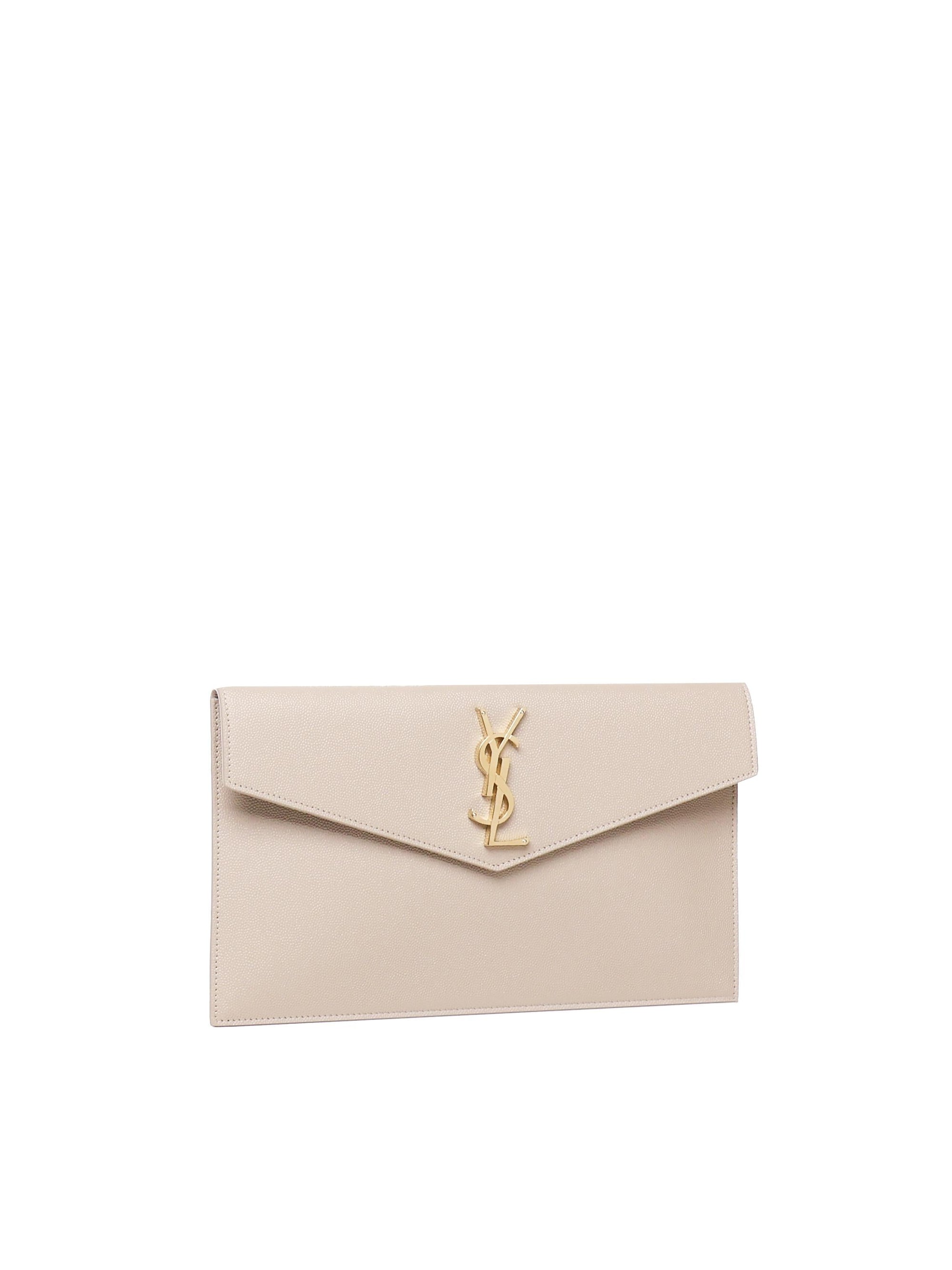 Оригінальна Pochette Uptown In Pelle Goffrata Grain De Poudre Saint laurent – вид ззаду