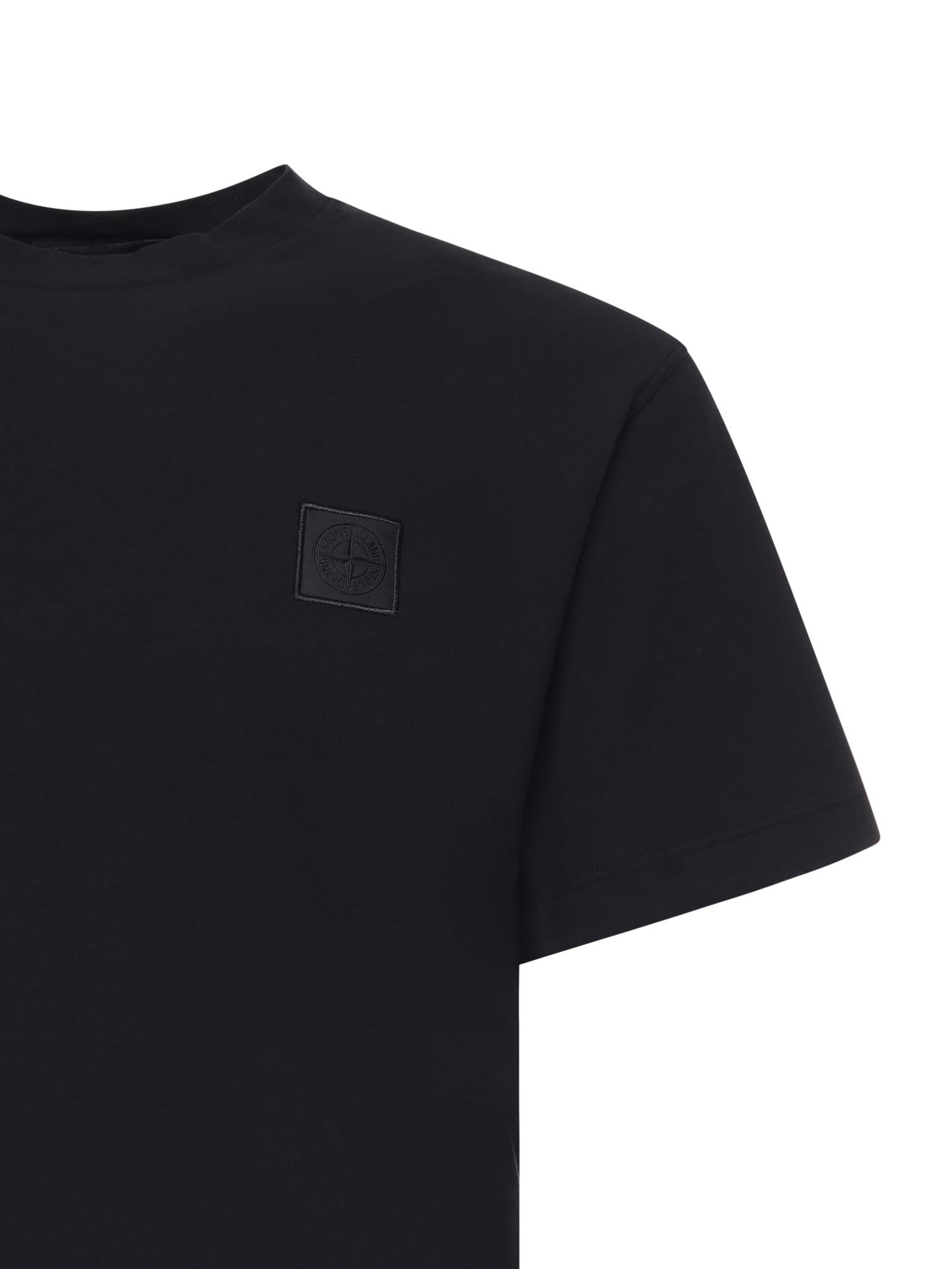 Оригінальна T-Shirt In Cotone Con Logo Stone island – вид ззаду
