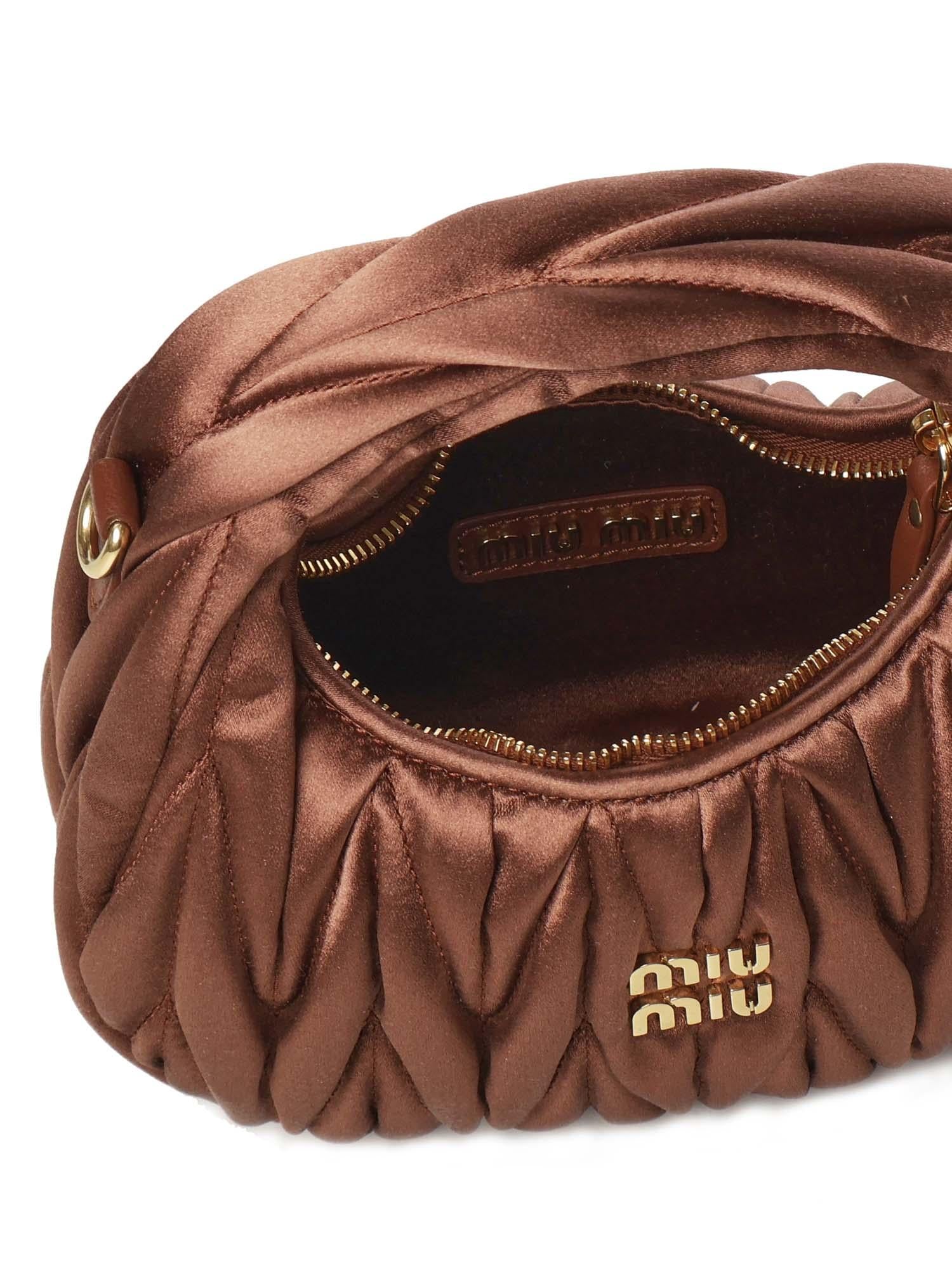 Mini Bag Wander In Raso Trapuntato Miu miu – Гарантія оригінальності – збільшений вид